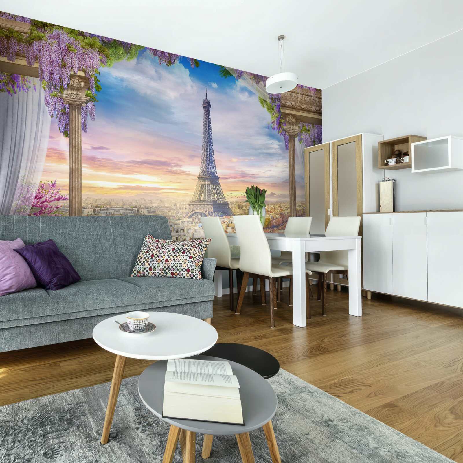 Fotobehang prachtig uitzicht op de eiffeltoren