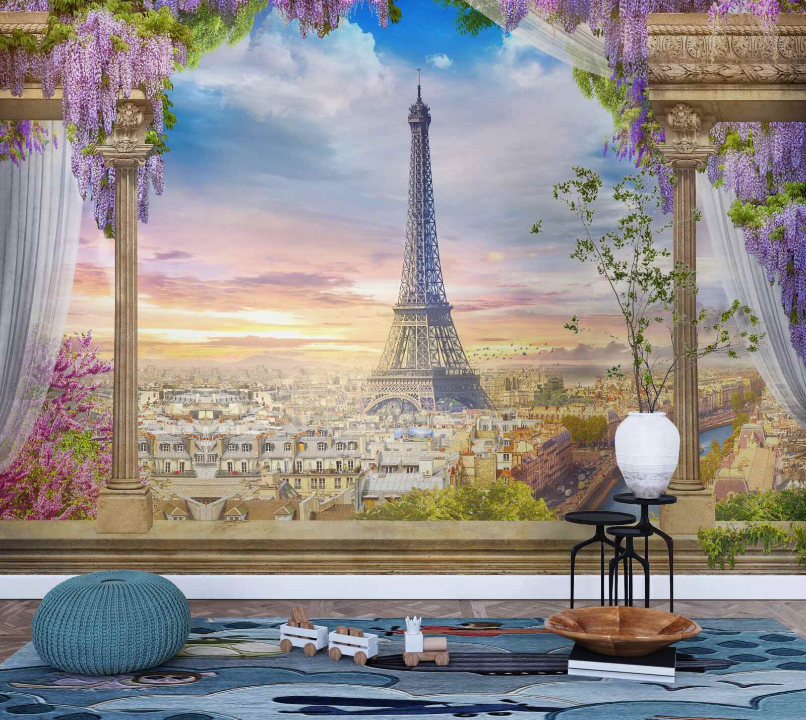 Fotobehang prachtig uitzicht op de eiffeltoren