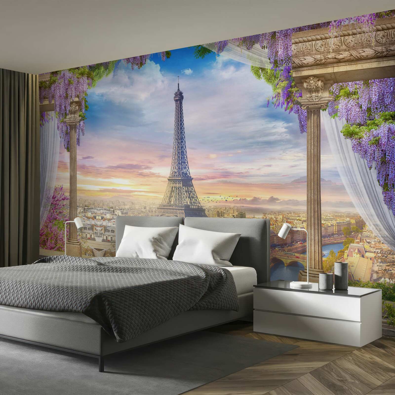 Fotobehang prachtig uitzicht op de eiffeltoren