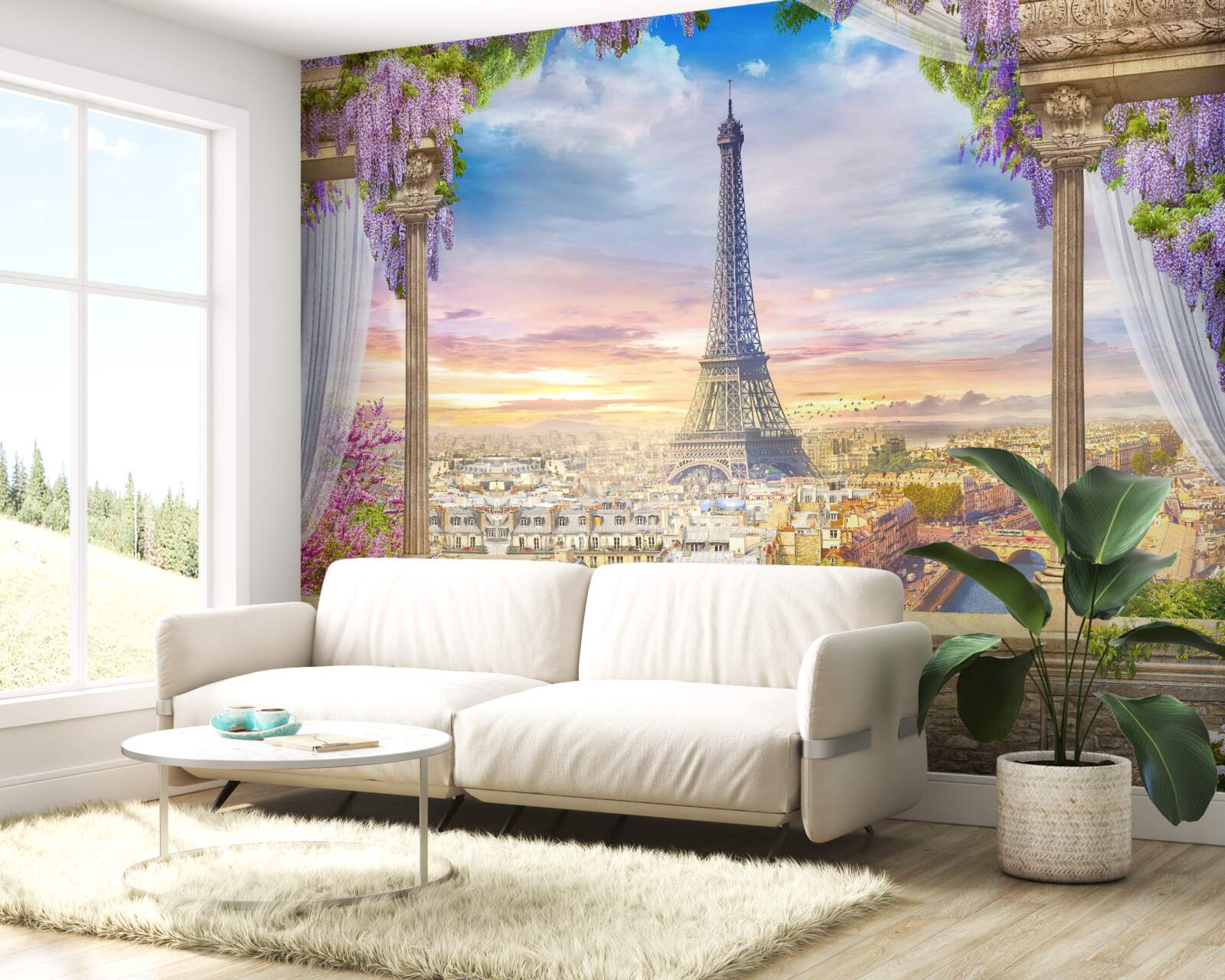 Fotobehang prachtig uitzicht op de eiffeltoren