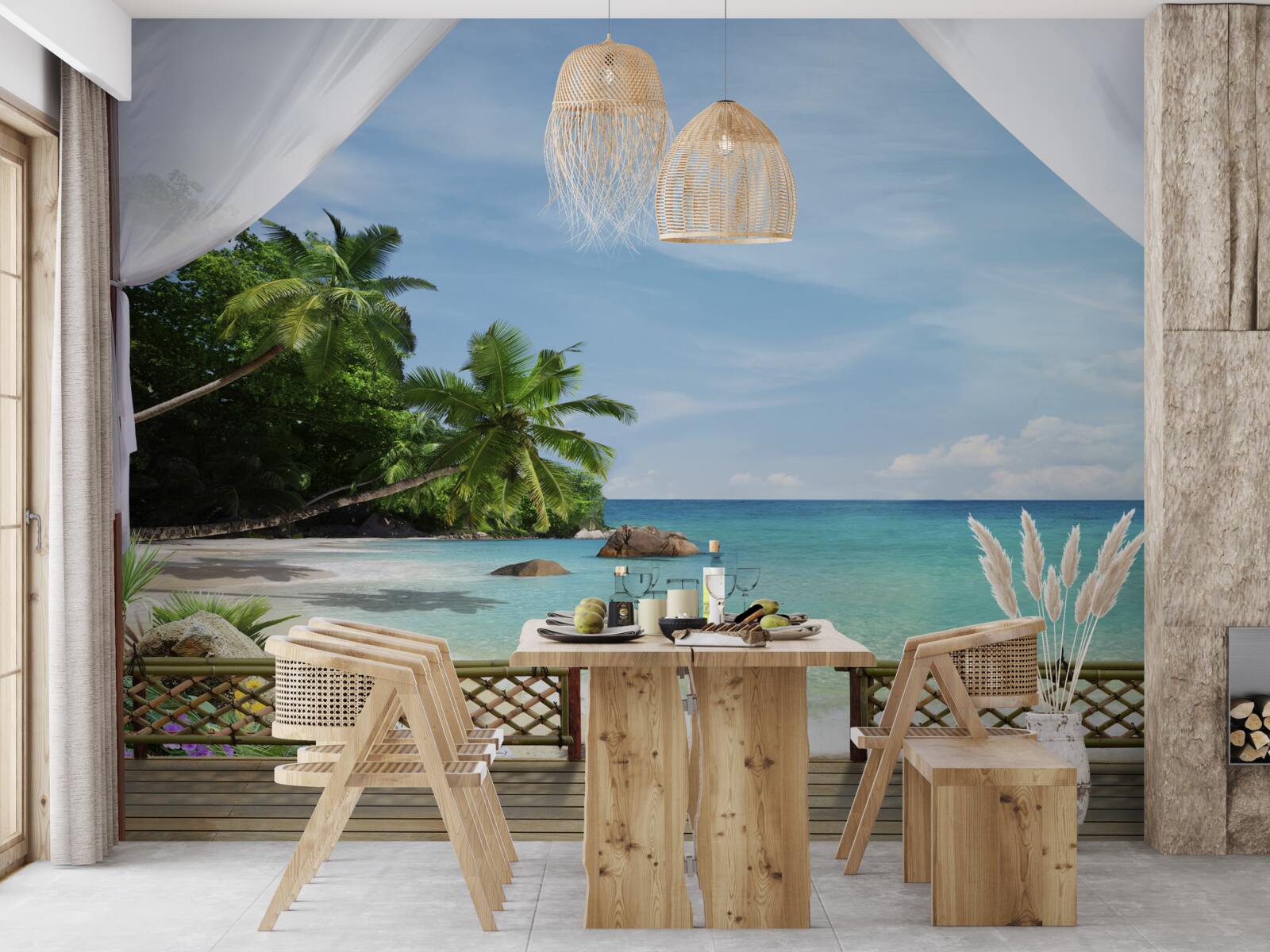 Fotobehang toegang tot het strand en de kust