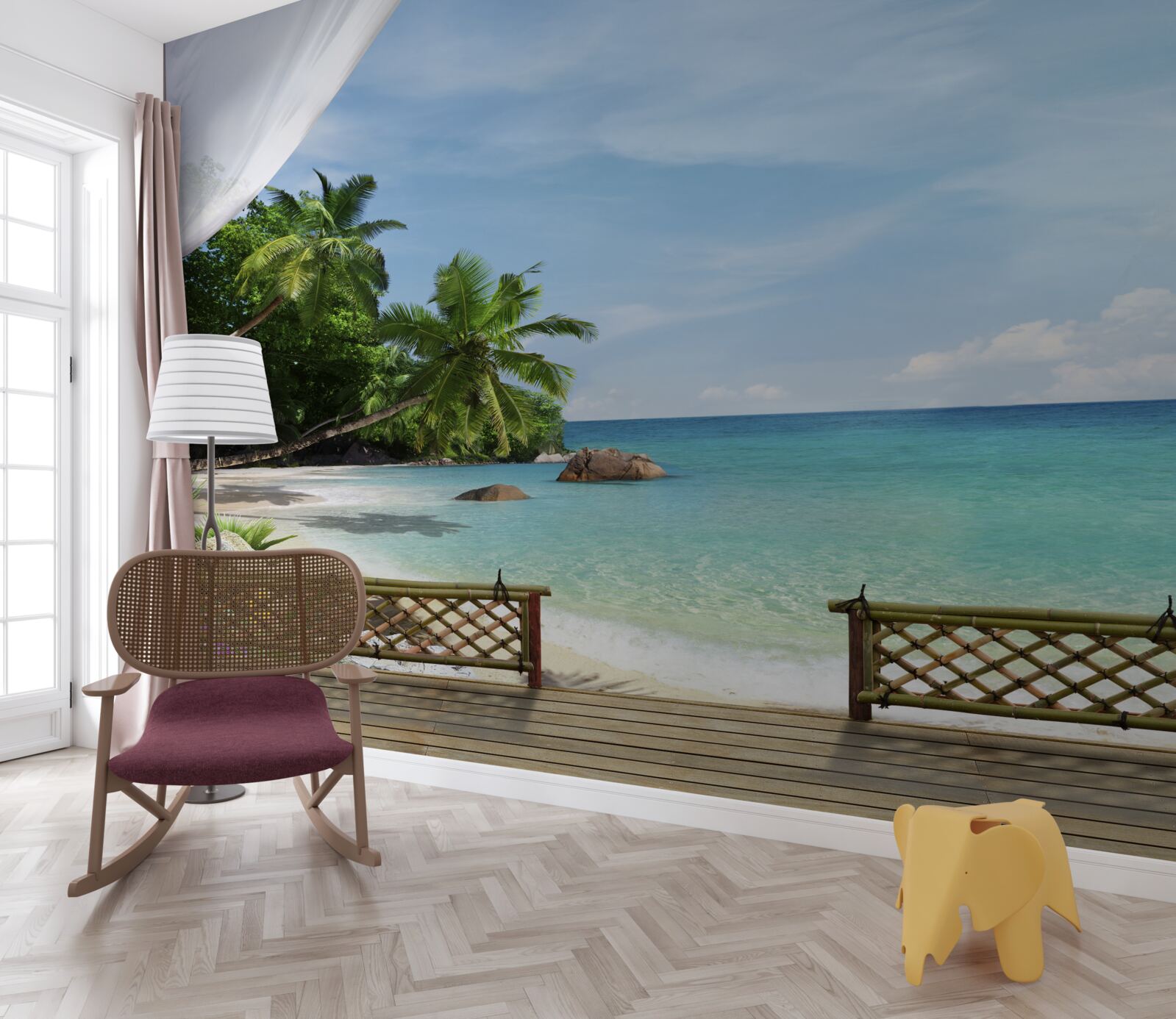 Fotobehang toegang tot het strand en de kust