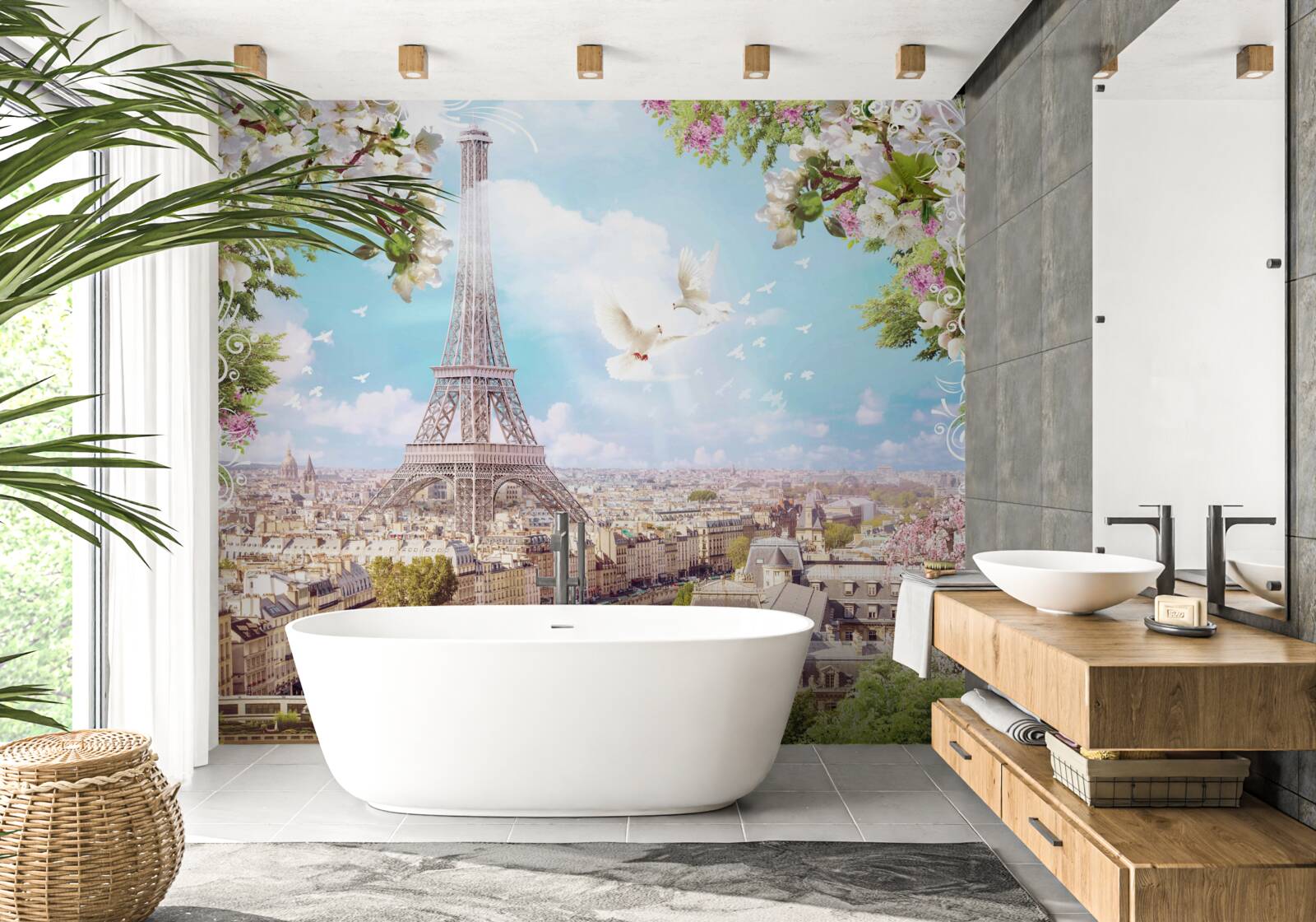 Fotobehang de gratie en charme van parijs