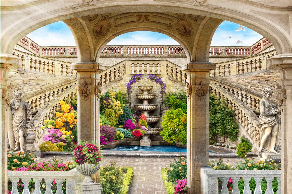 Fotobehang deze fontein met zijn prachtige beelden