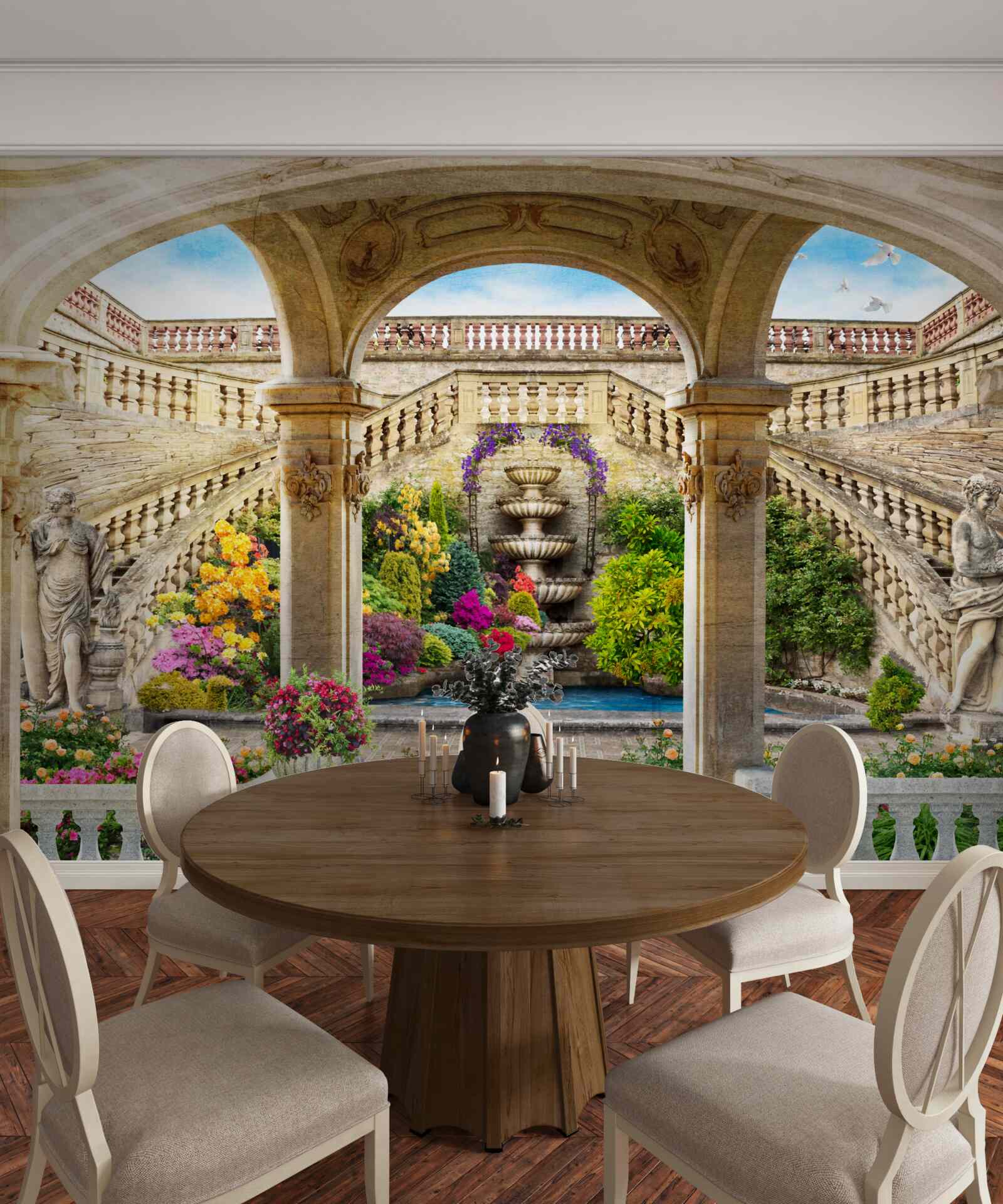 Fotobehang deze fontein met zijn prachtige beelden