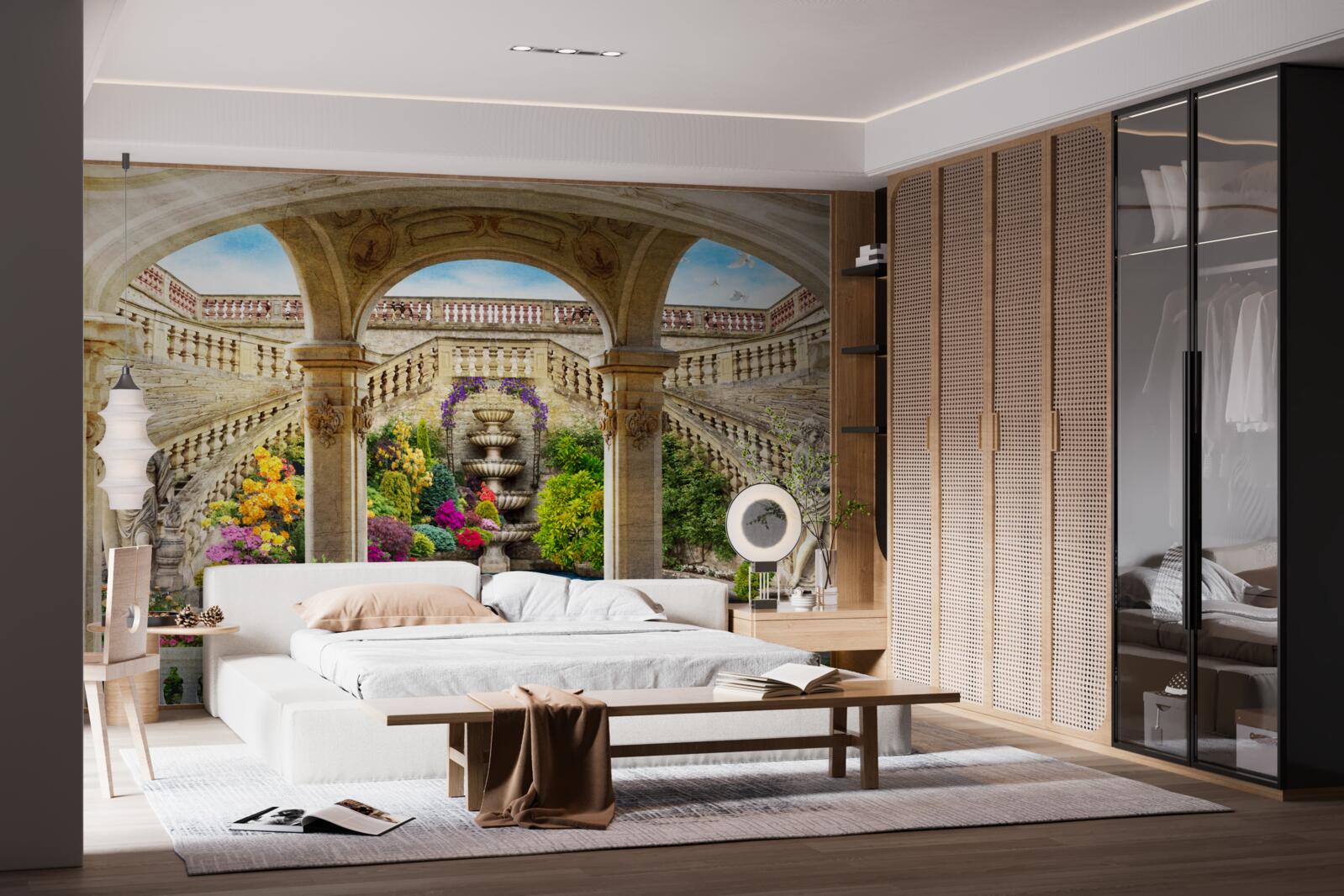 Fotobehang deze fontein met zijn prachtige beelden