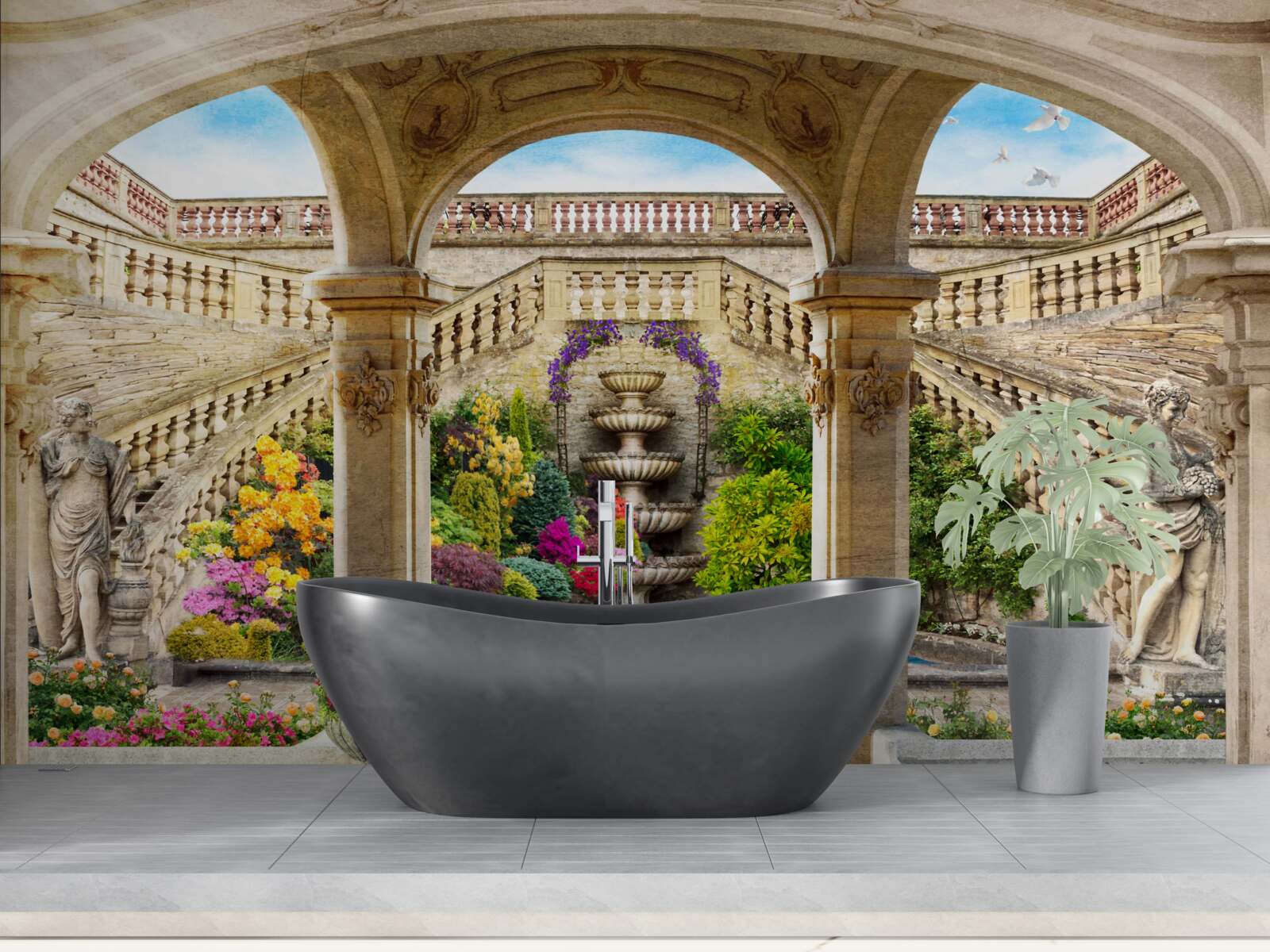 Fotobehang deze fontein met zijn prachtige beelden