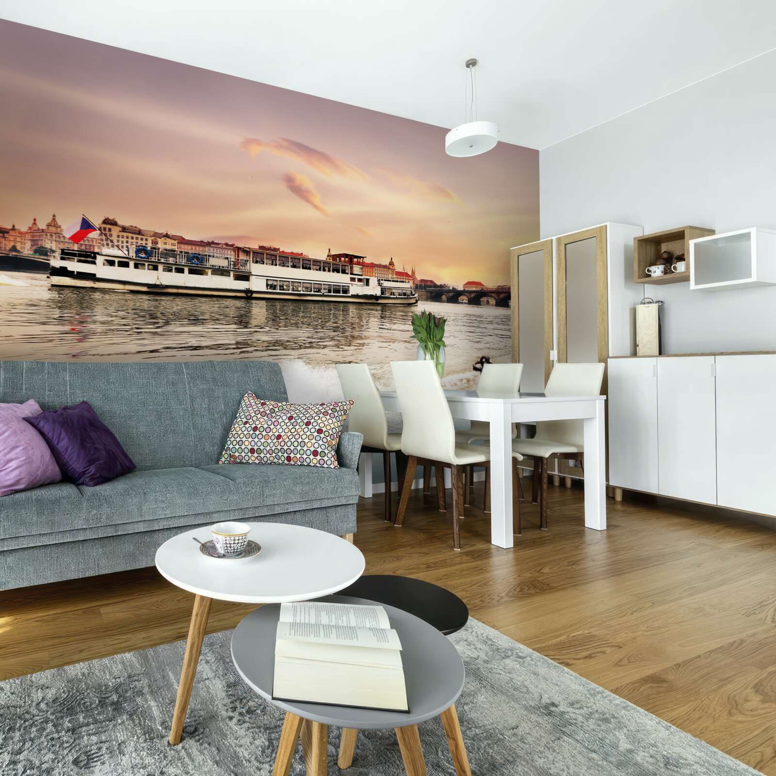 Fotobehang eenden bij de vijver