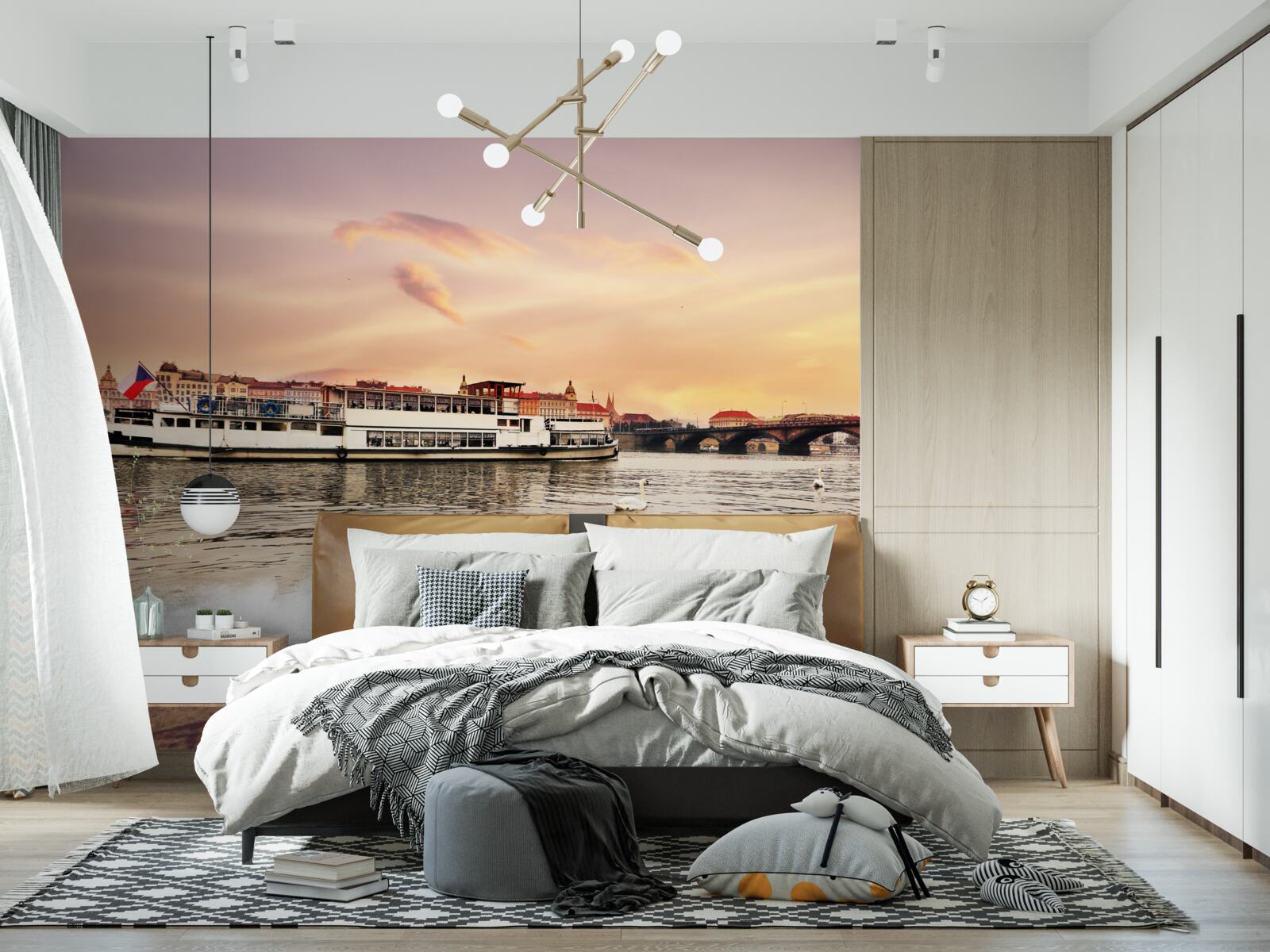 Fotobehang eenden bij de vijver