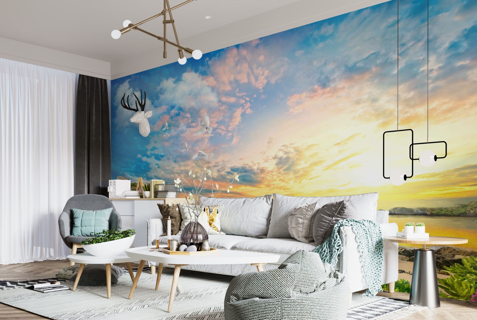 Fotobehang dolfijnen komen uit het water