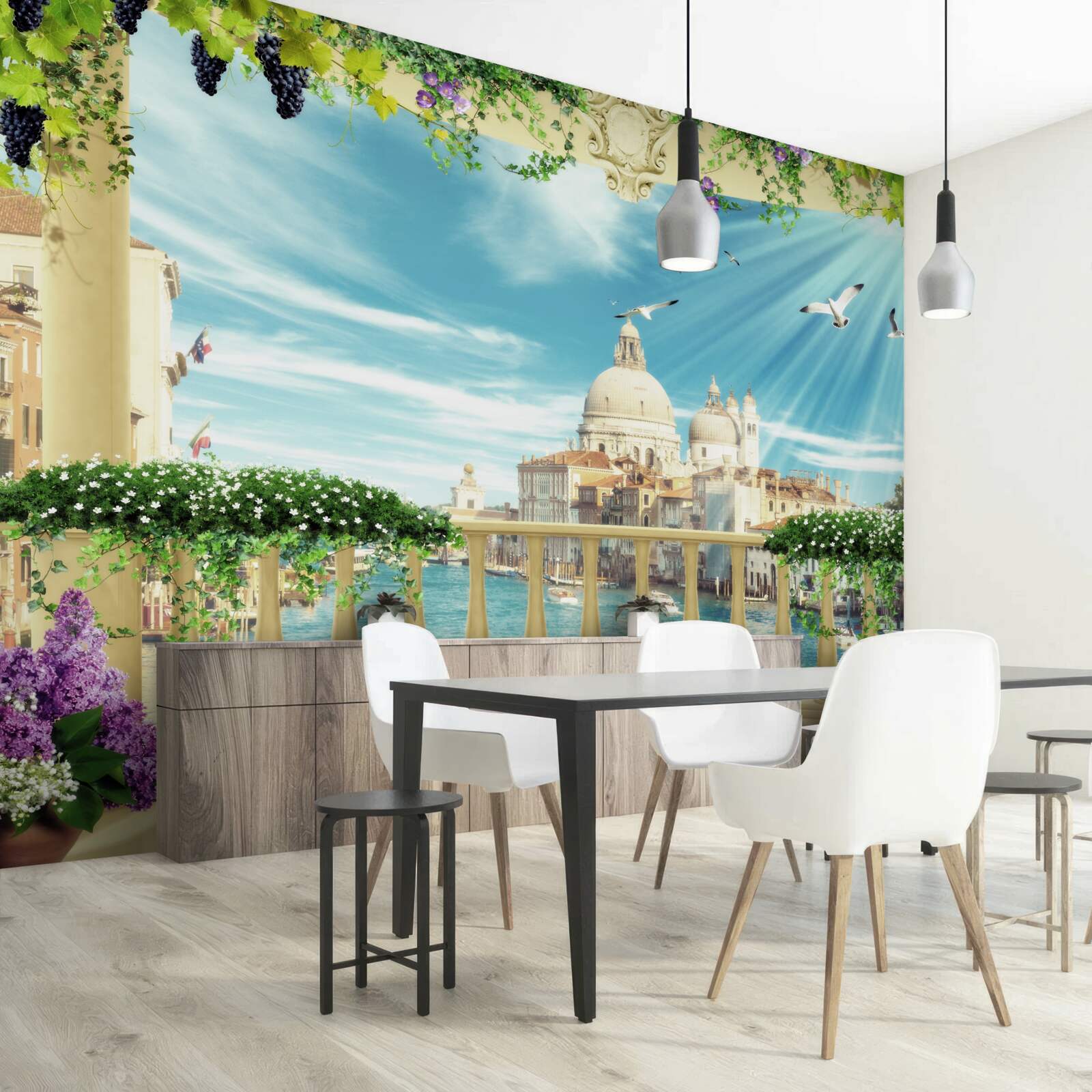 Fotobehang balkonuitzicht op de grandeur van Venetië