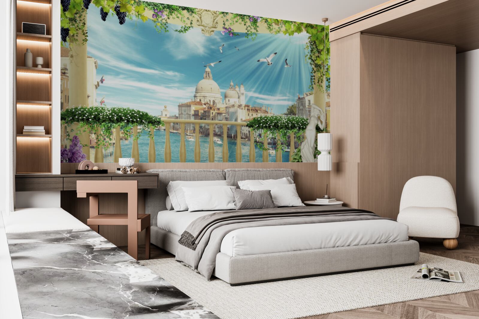 Fotobehang balkonuitzicht op de grandeur van Venetië