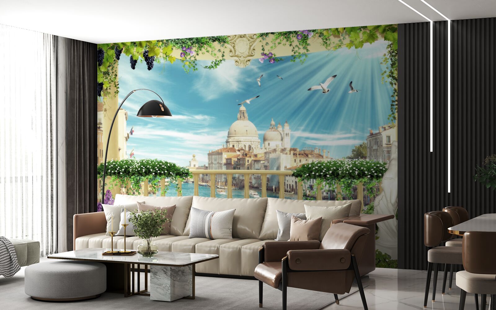 Fotobehang balkonuitzicht op de grandeur van Venetië