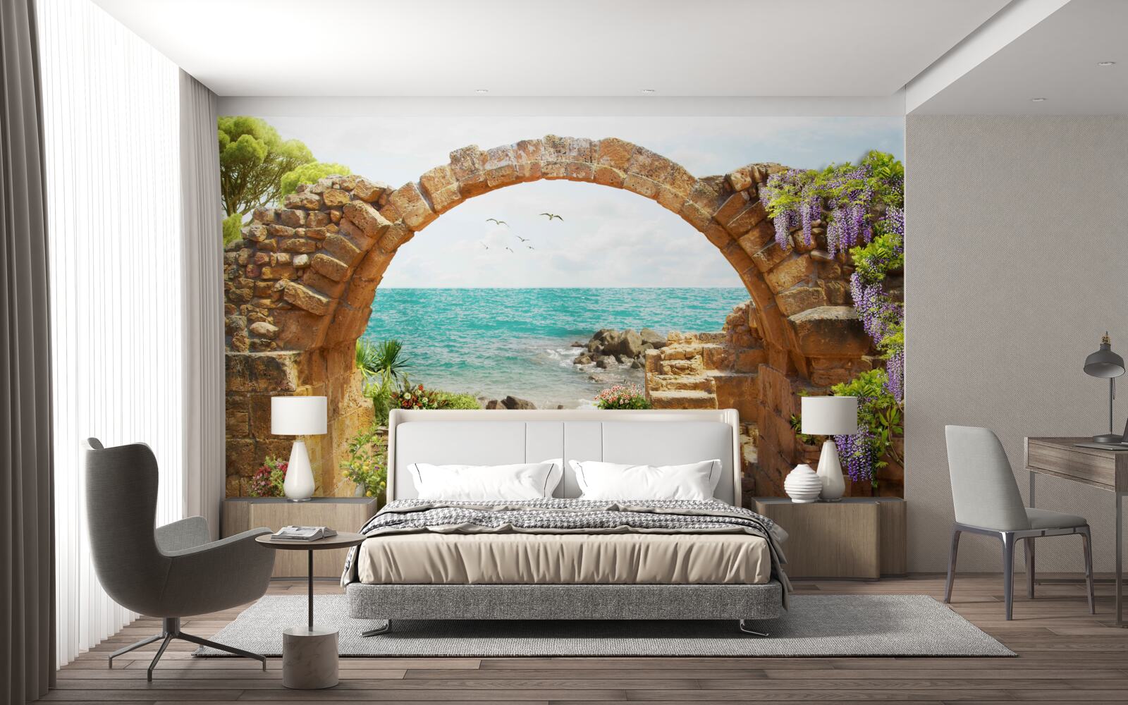 Fotobehang oude stenen boog