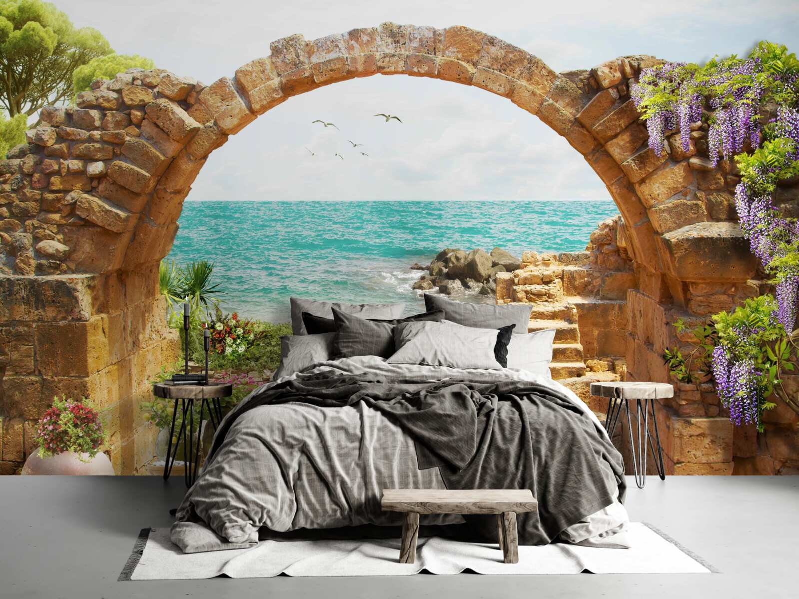 Fotobehang oude stenen boog