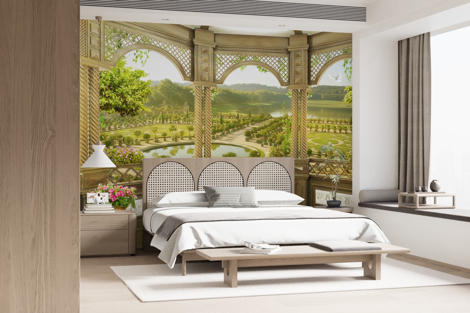 Fotobehang elegant gebeeldhouwd prieel