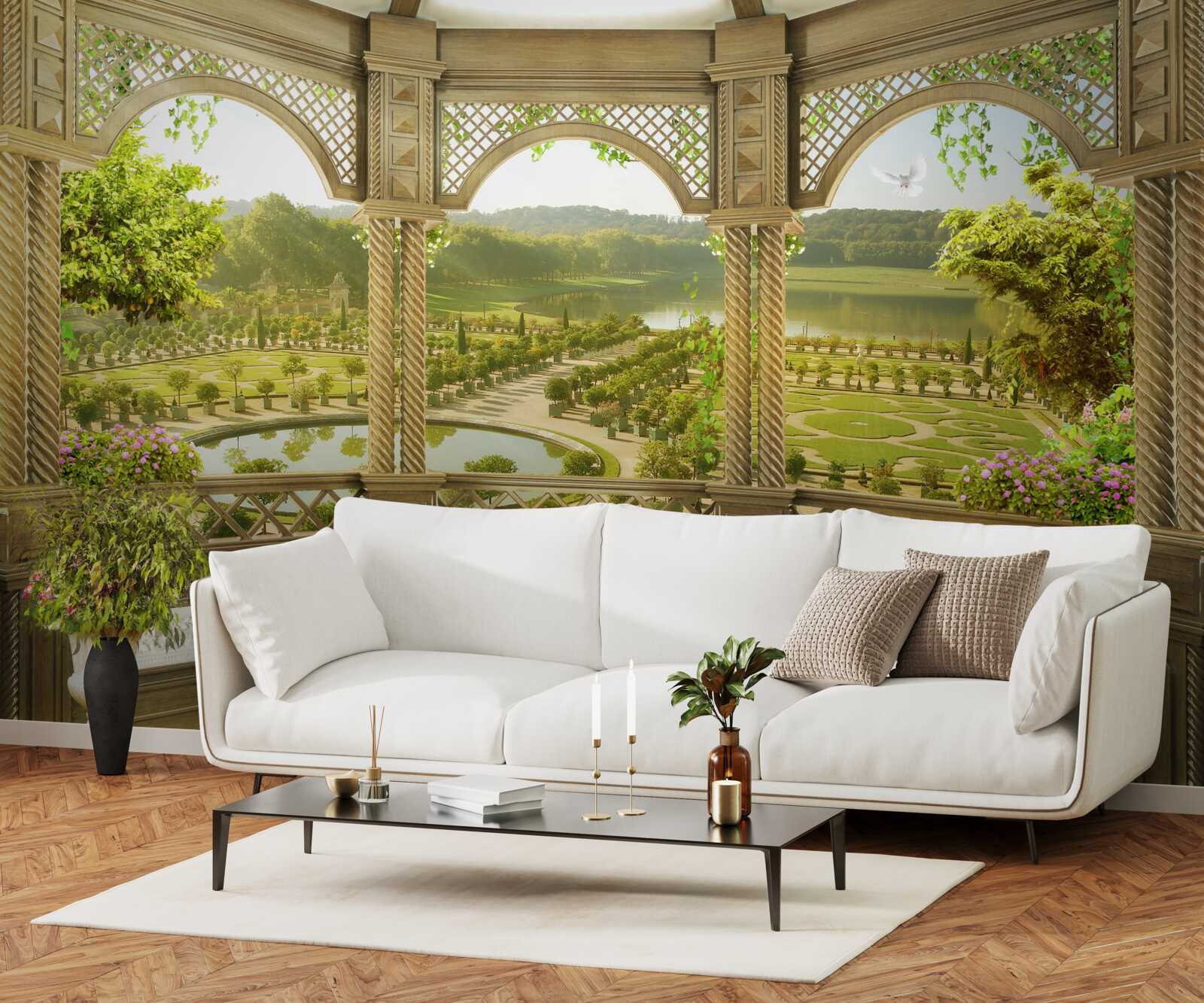 Fotobehang elegant gebeeldhouwd prieel