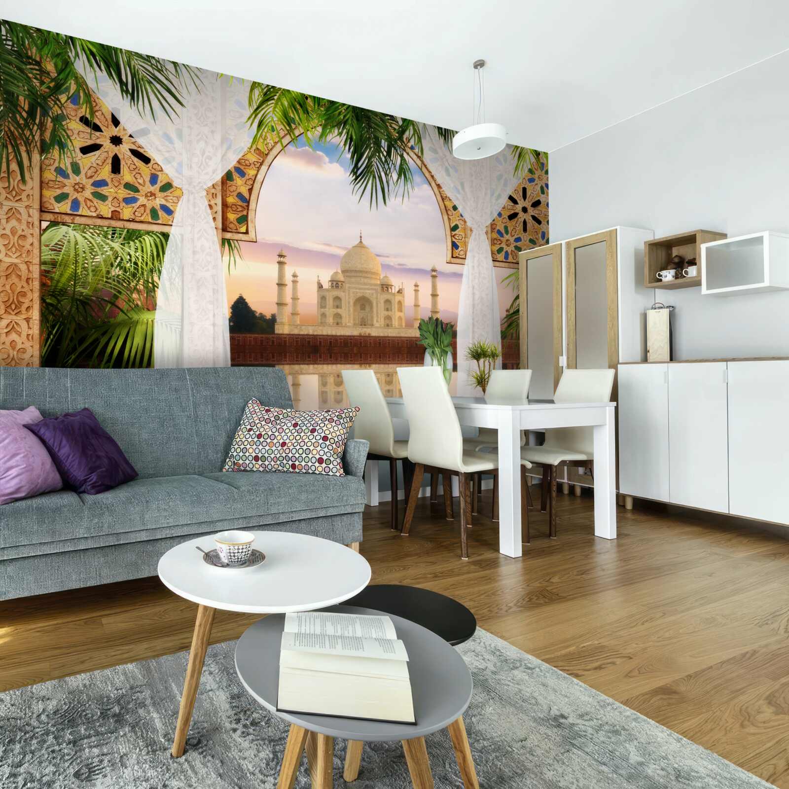 Fotobehang taj mahal landschap