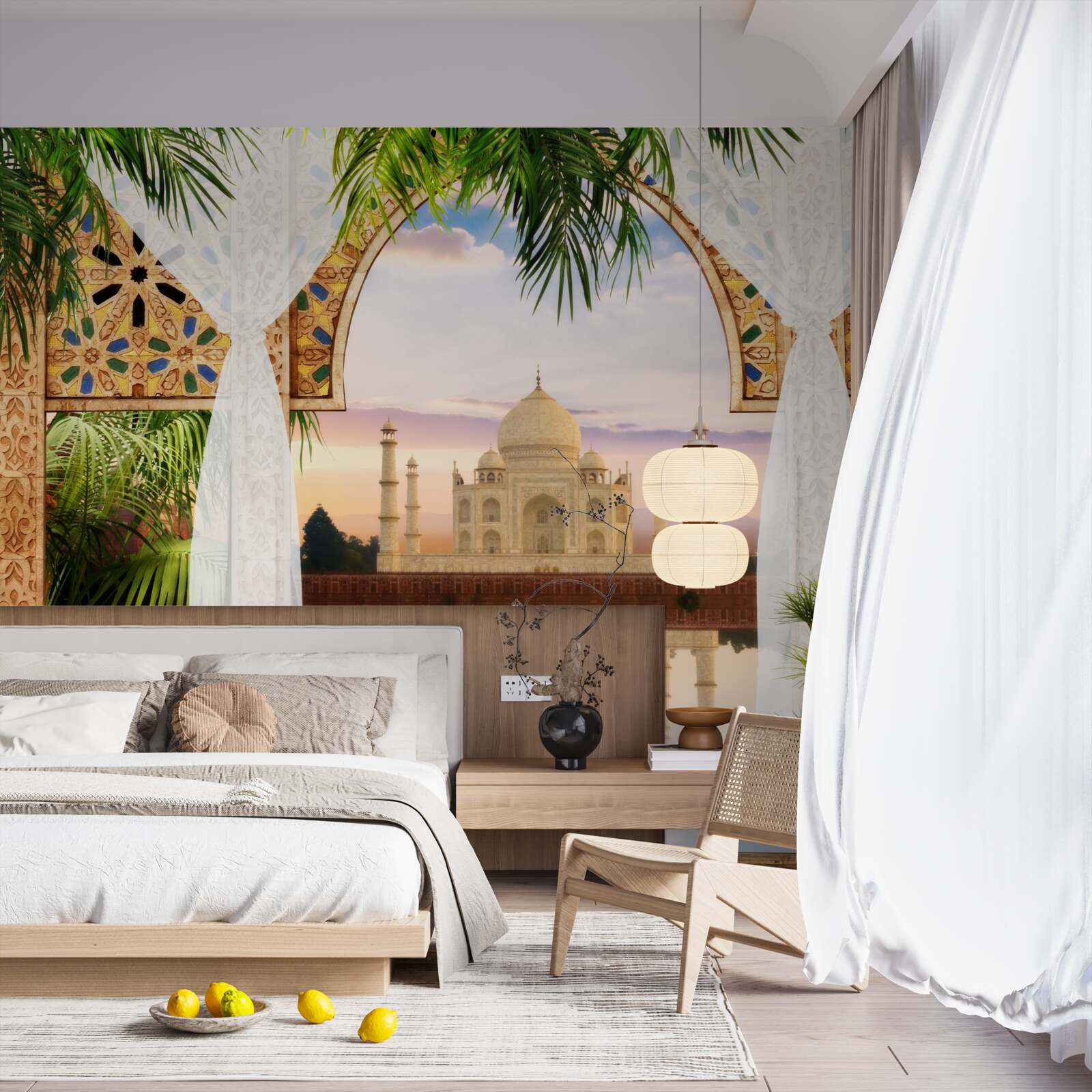 Fotobehang taj mahal landschap