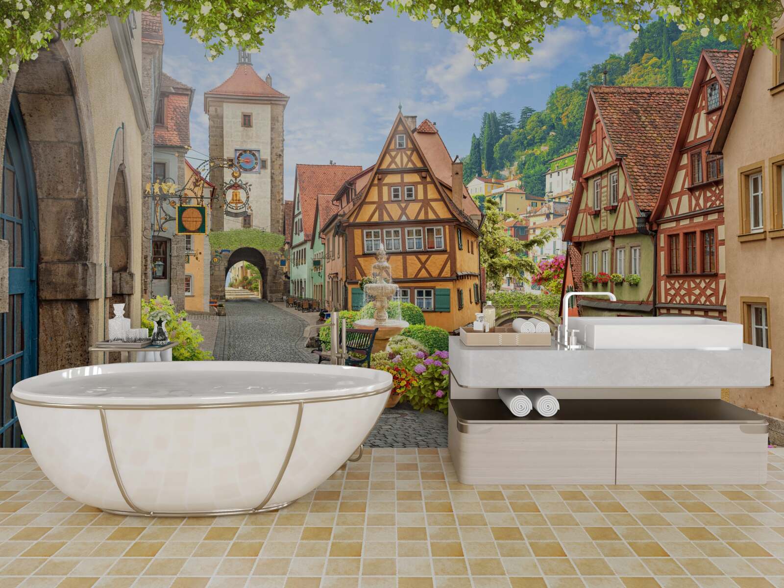 Fotobehang een geweldige stad met geschiedenis