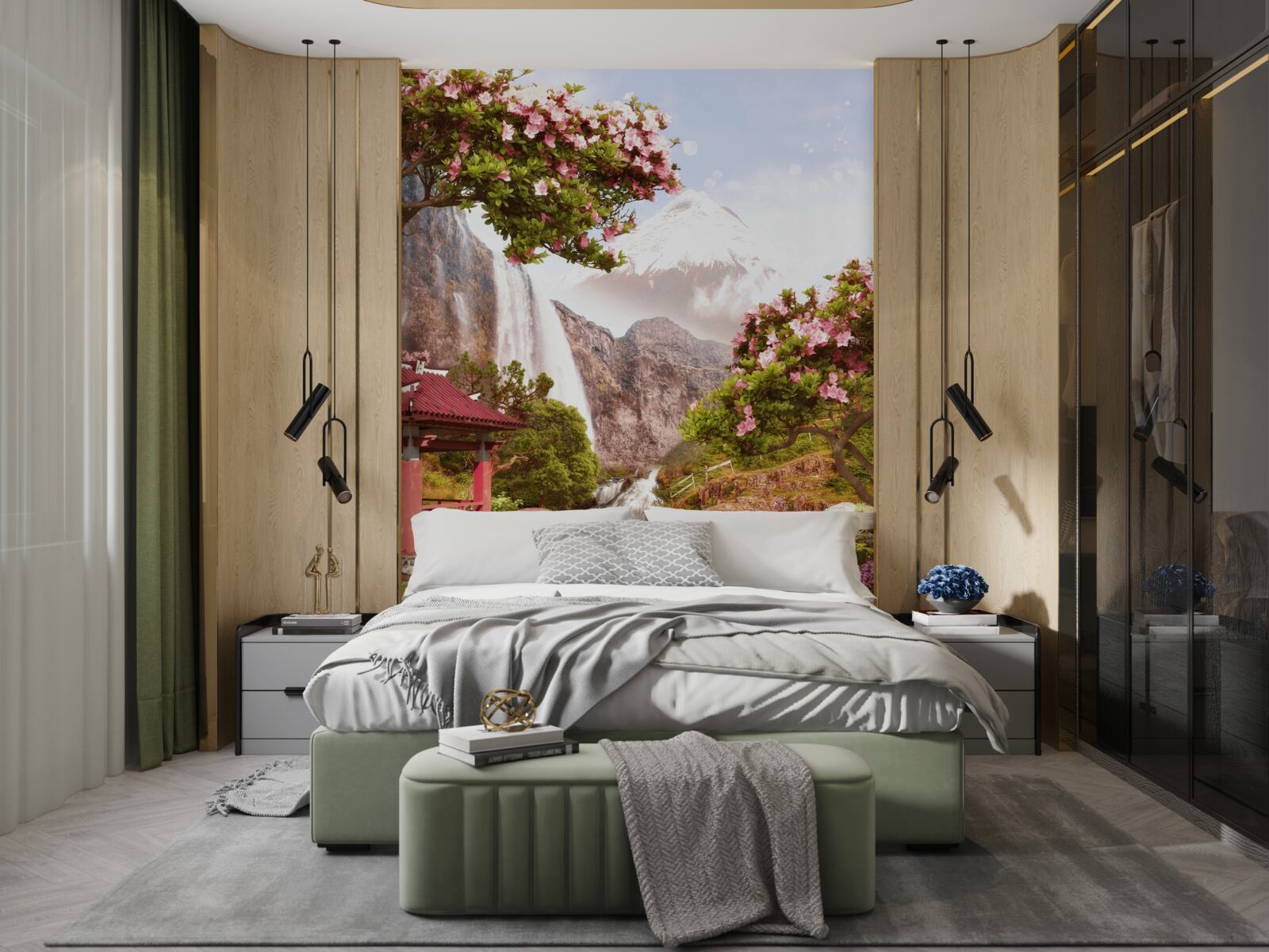 Fotobehang een tuin vol Chinese schoonheid