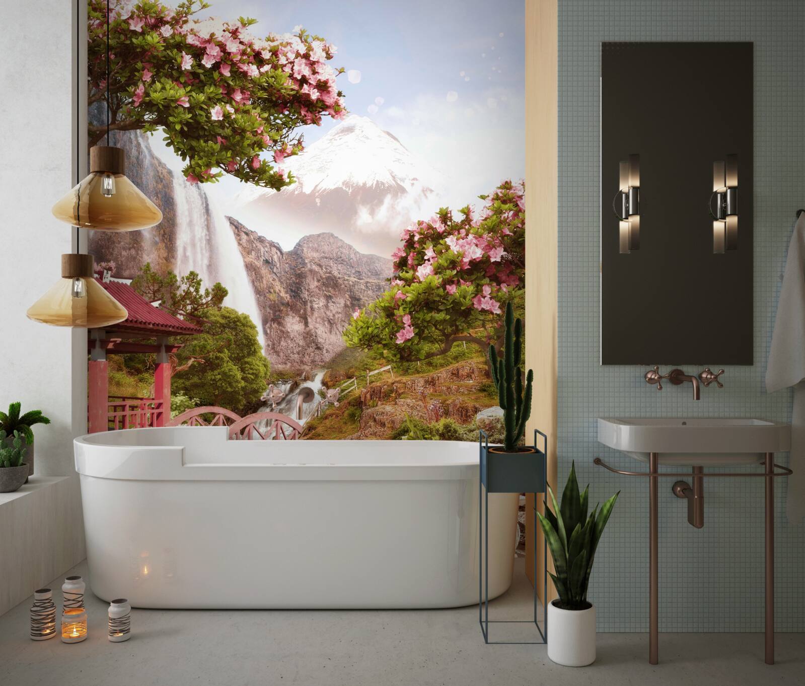 Fotobehang een tuin vol Chinese schoonheid