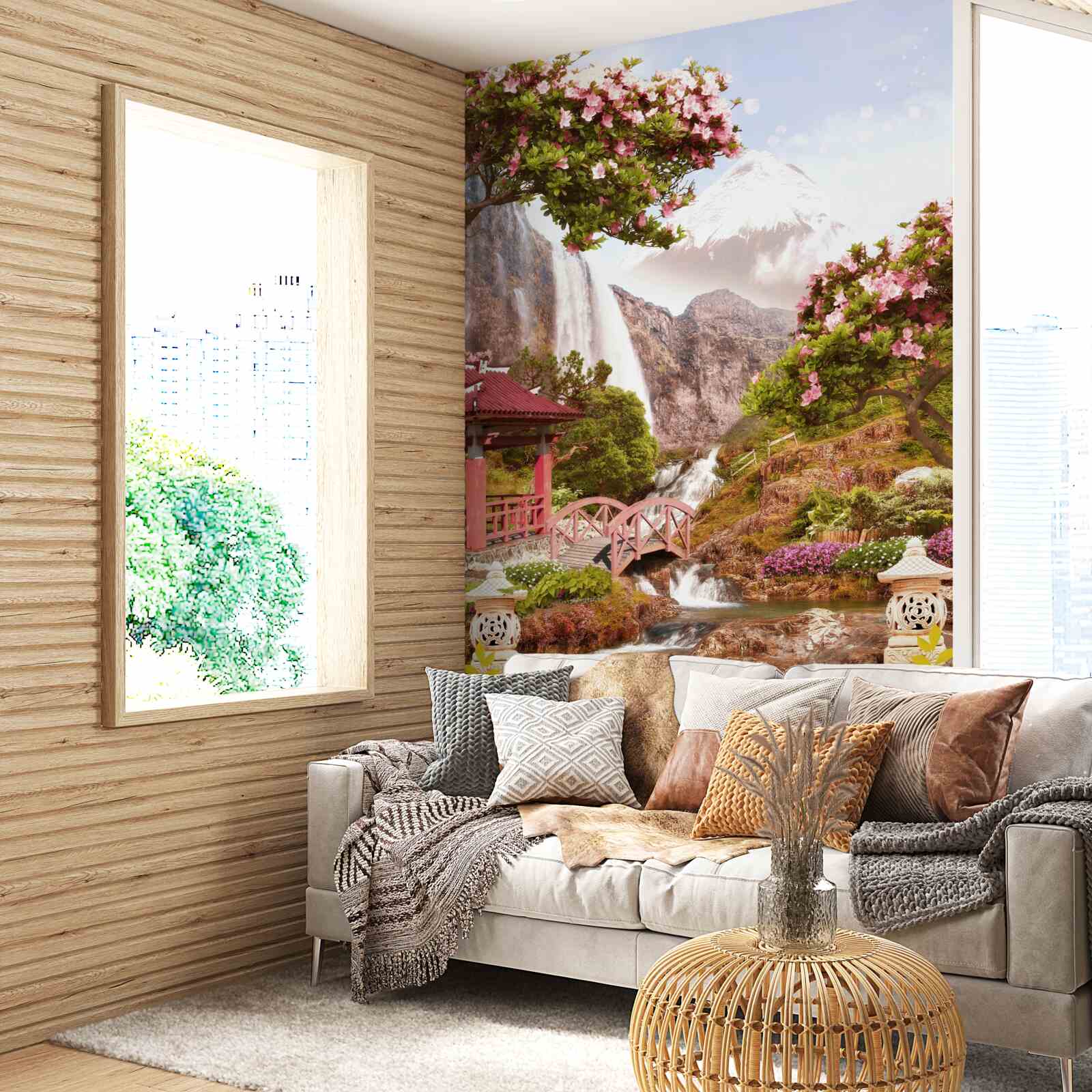 Fotobehang een tuin vol Chinese schoonheid