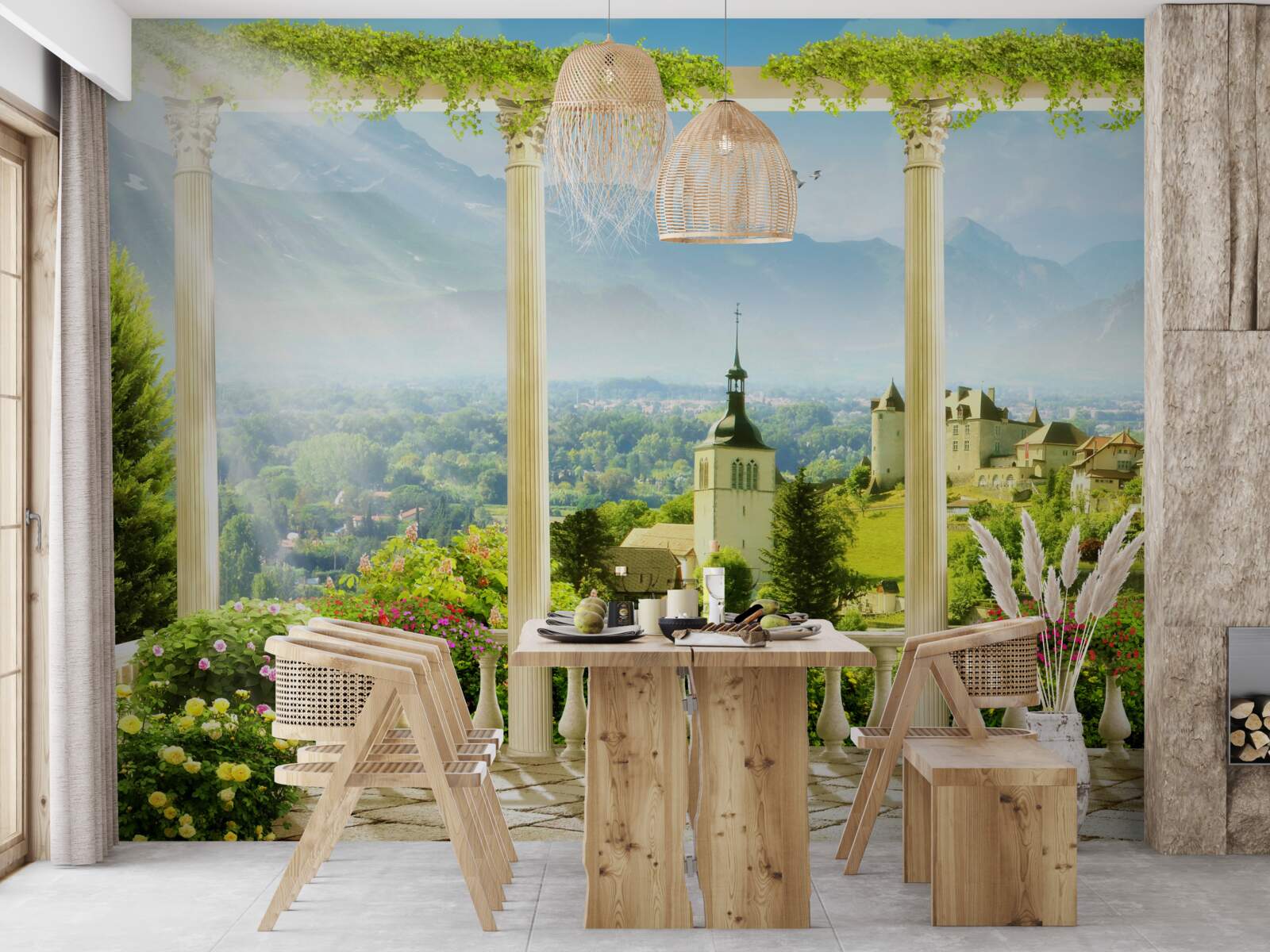 Fotobehang uitzicht op italië vanaf het balkon