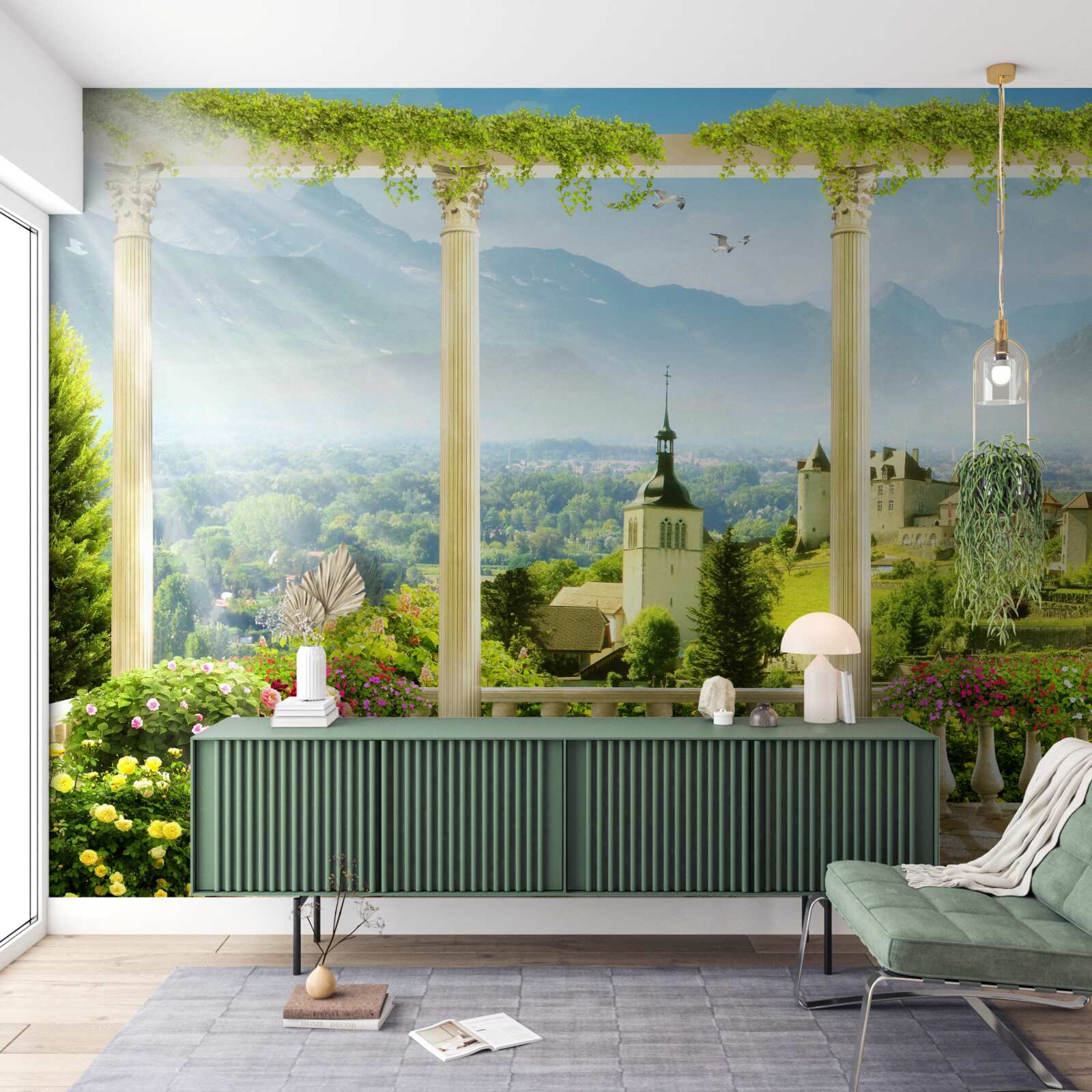 Fotobehang uitzicht op italië vanaf het balkon