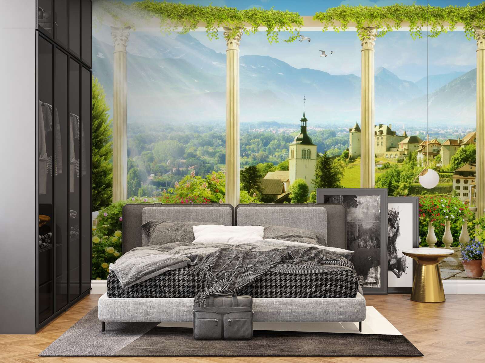 Fotobehang uitzicht op italië vanaf het balkon