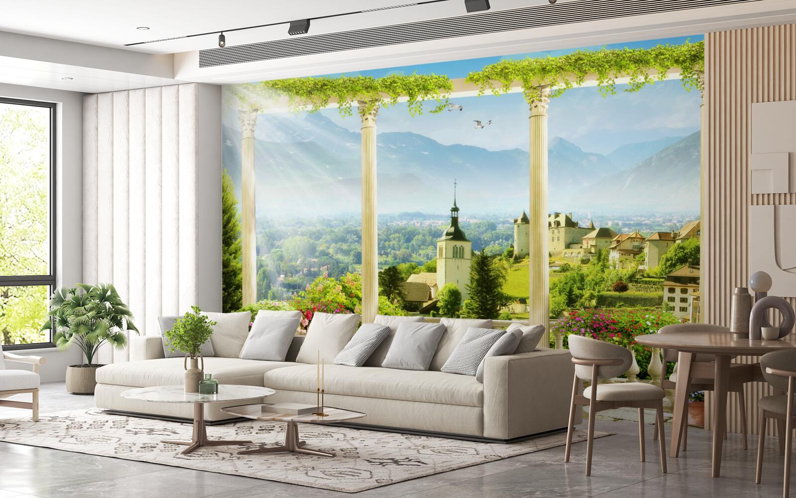 Fotobehang uitzicht op italië vanaf het balkon