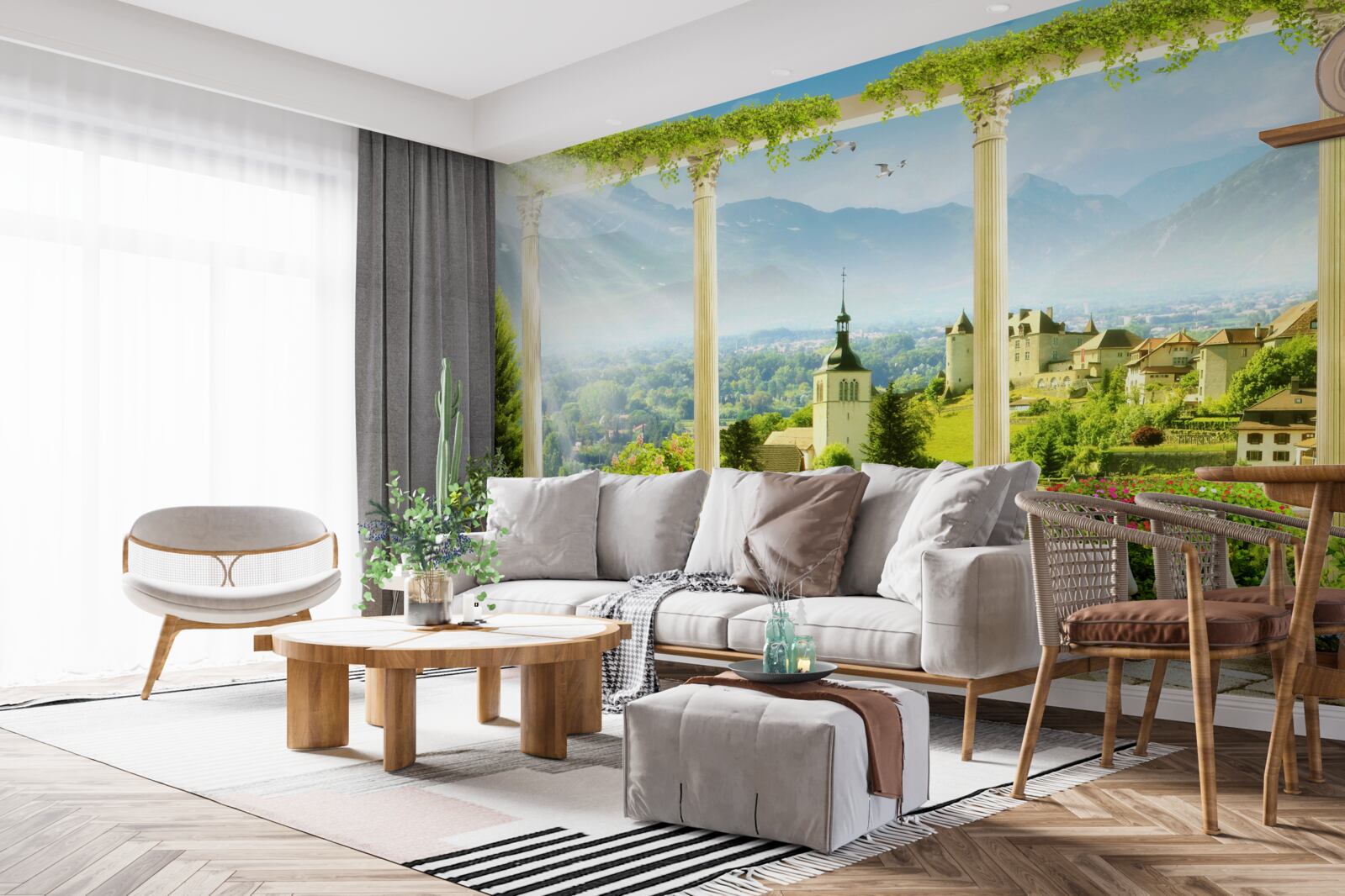 Fotobehang uitzicht op italië vanaf het balkon