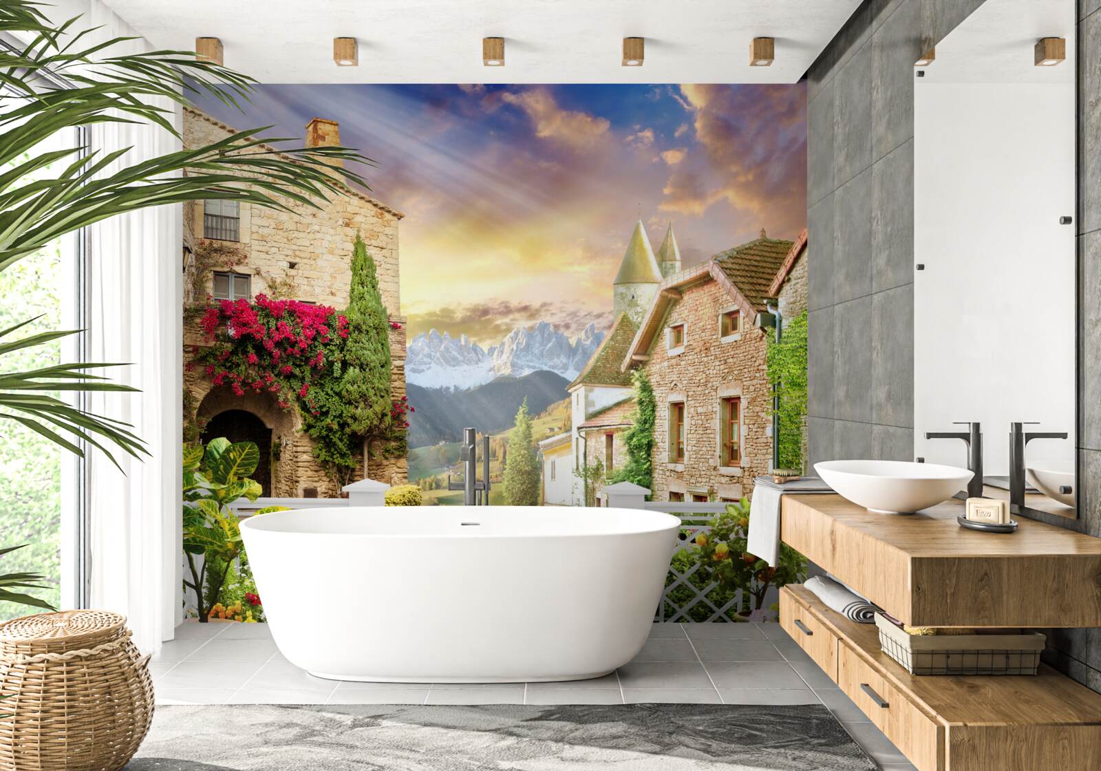 Fotobehang veranda in provençaalse stijl