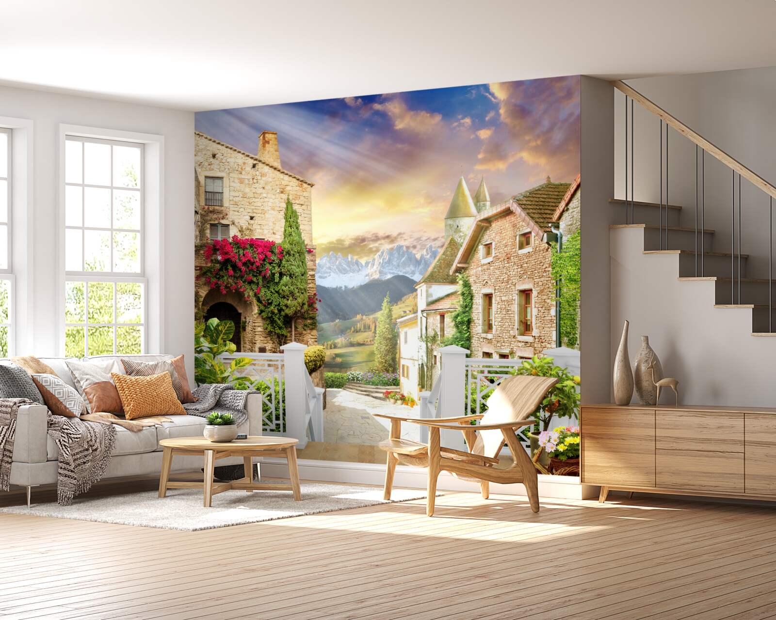 Fotobehang veranda in provençaalse stijl