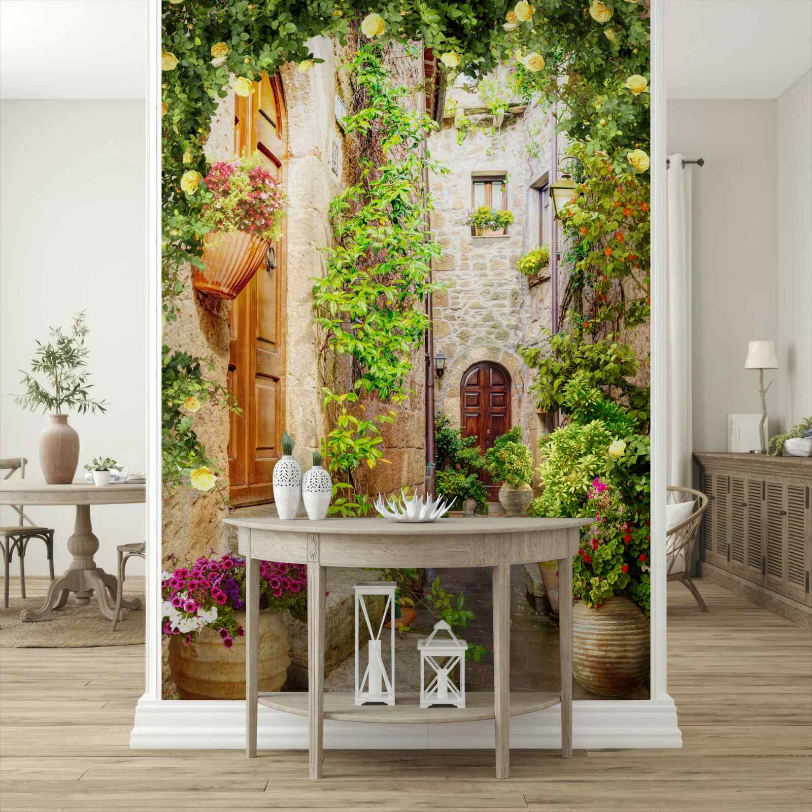 Fotobehang smalle stadsstraat