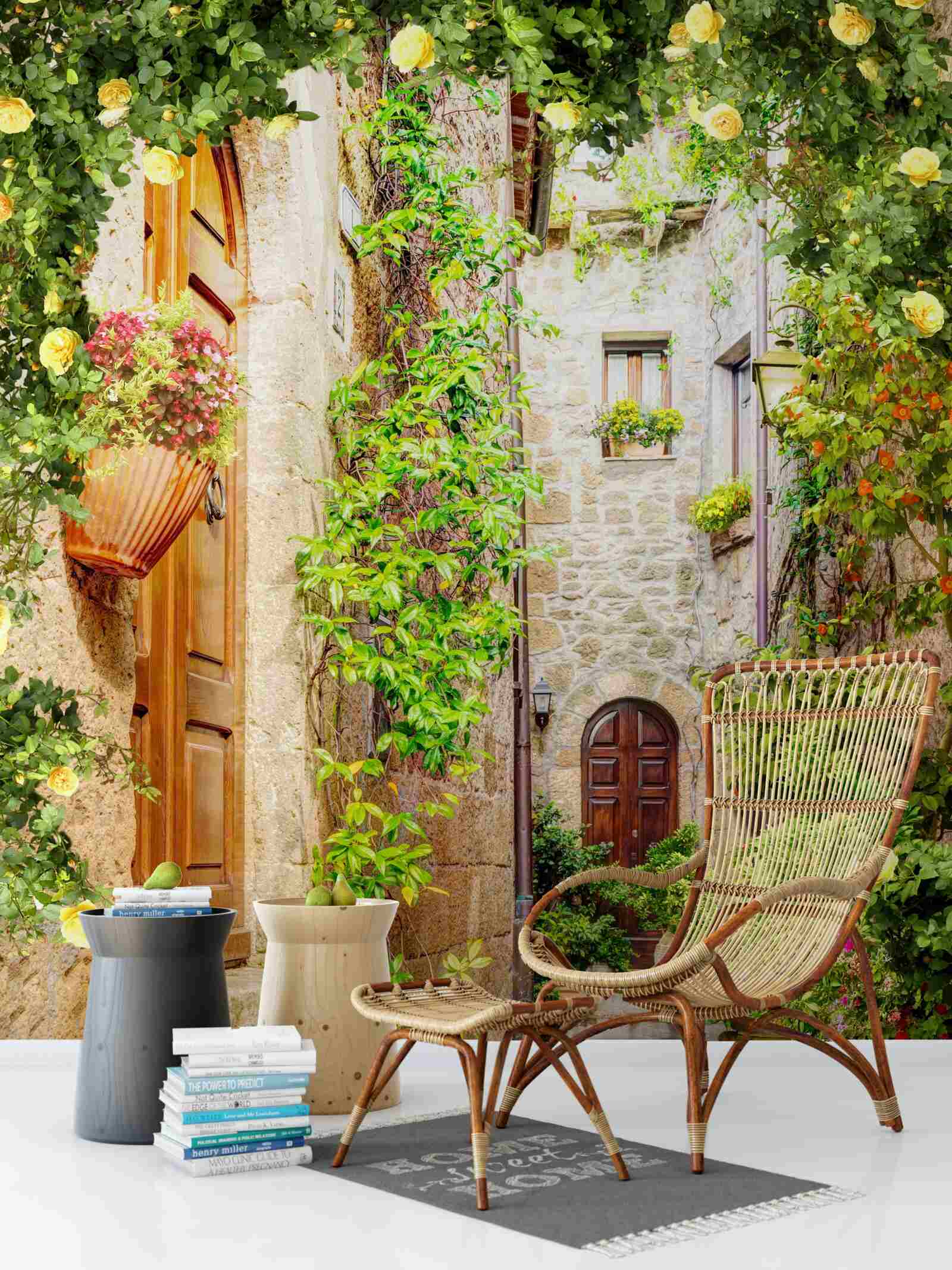 Fotobehang smalle stadsstraat