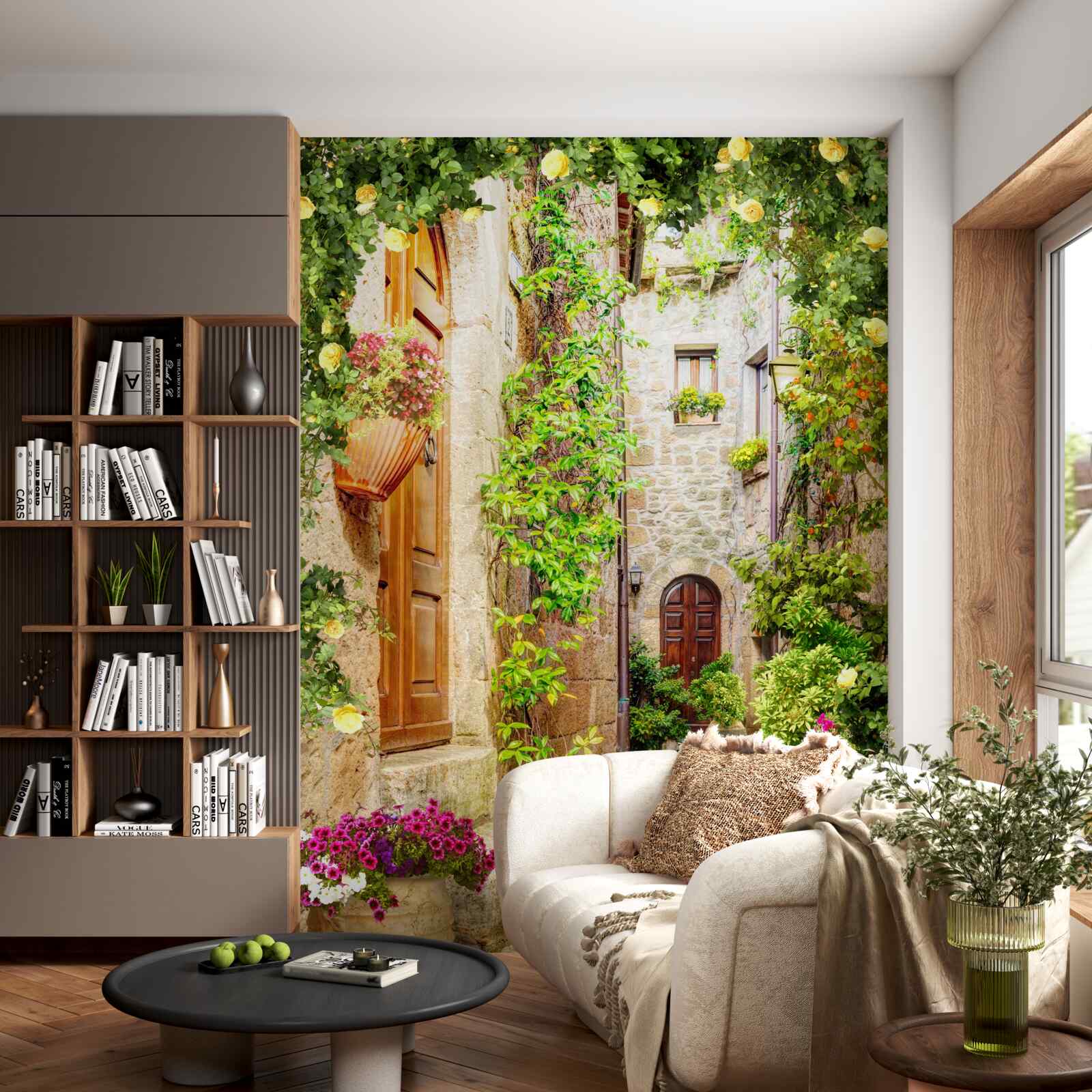 Fotobehang smalle stadsstraat