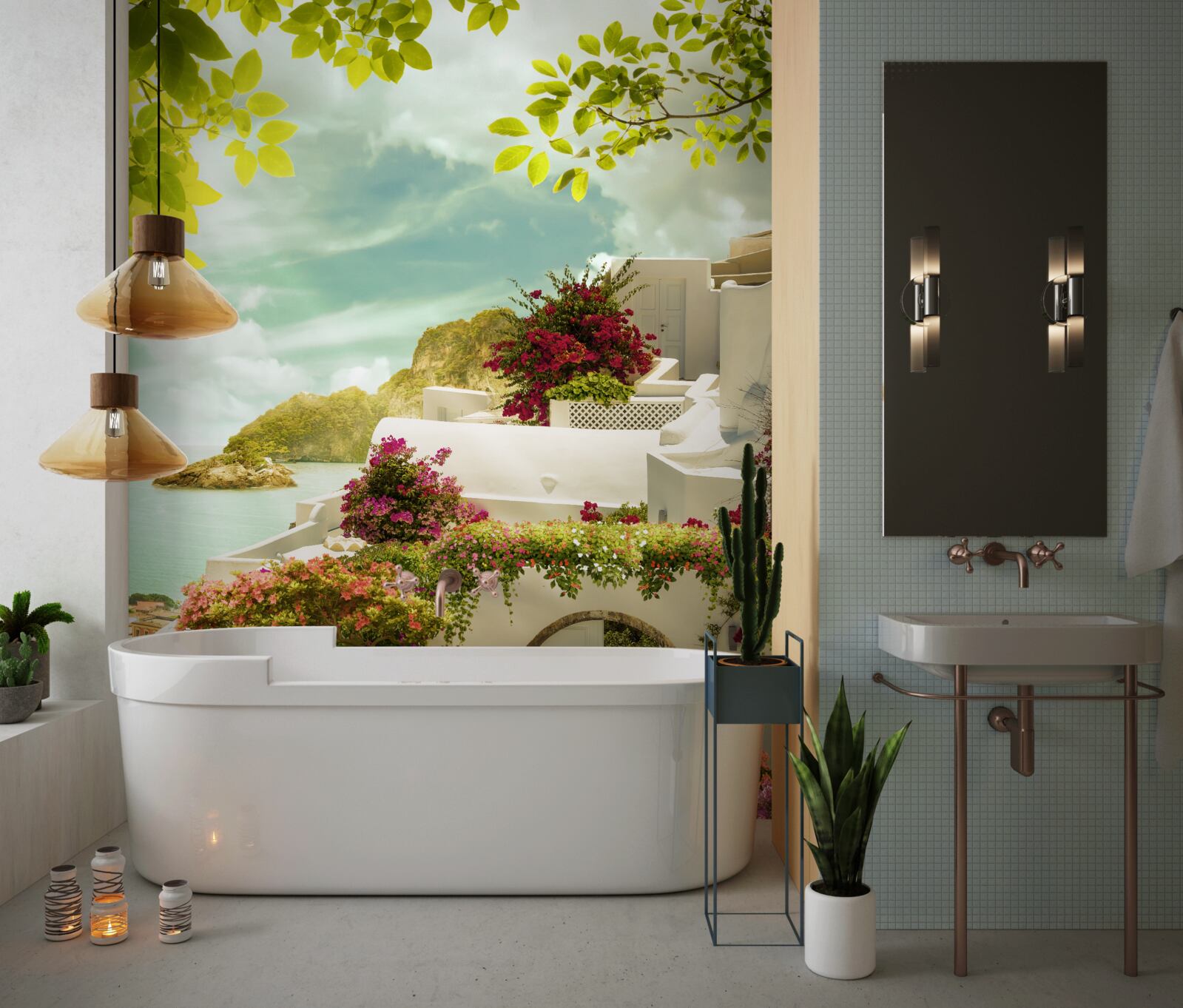 Fotobehang witte griekse gebouwen