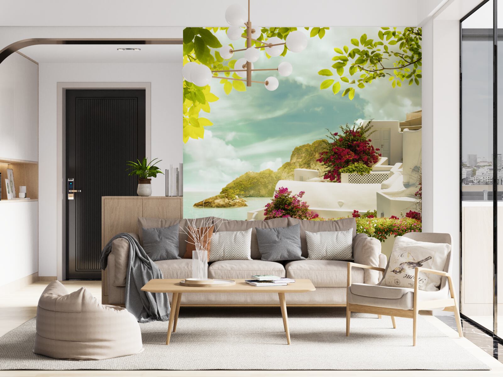 Fotobehang witte griekse gebouwen