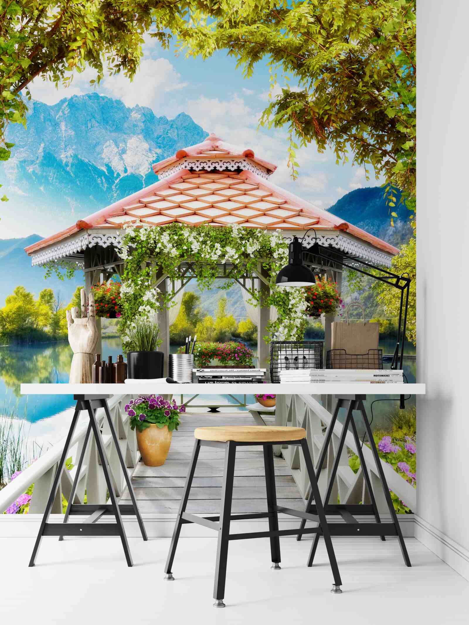 Fotobehang overgang naar het paviljoen