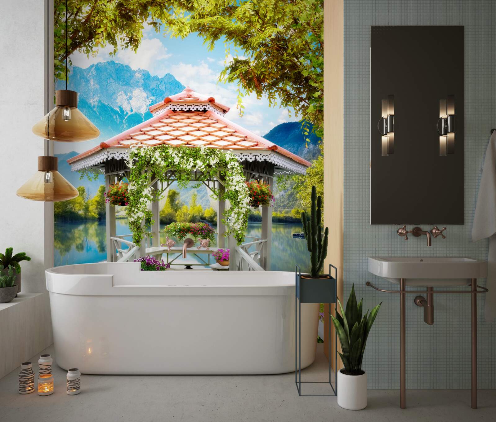 Fotobehang overgang naar het paviljoen