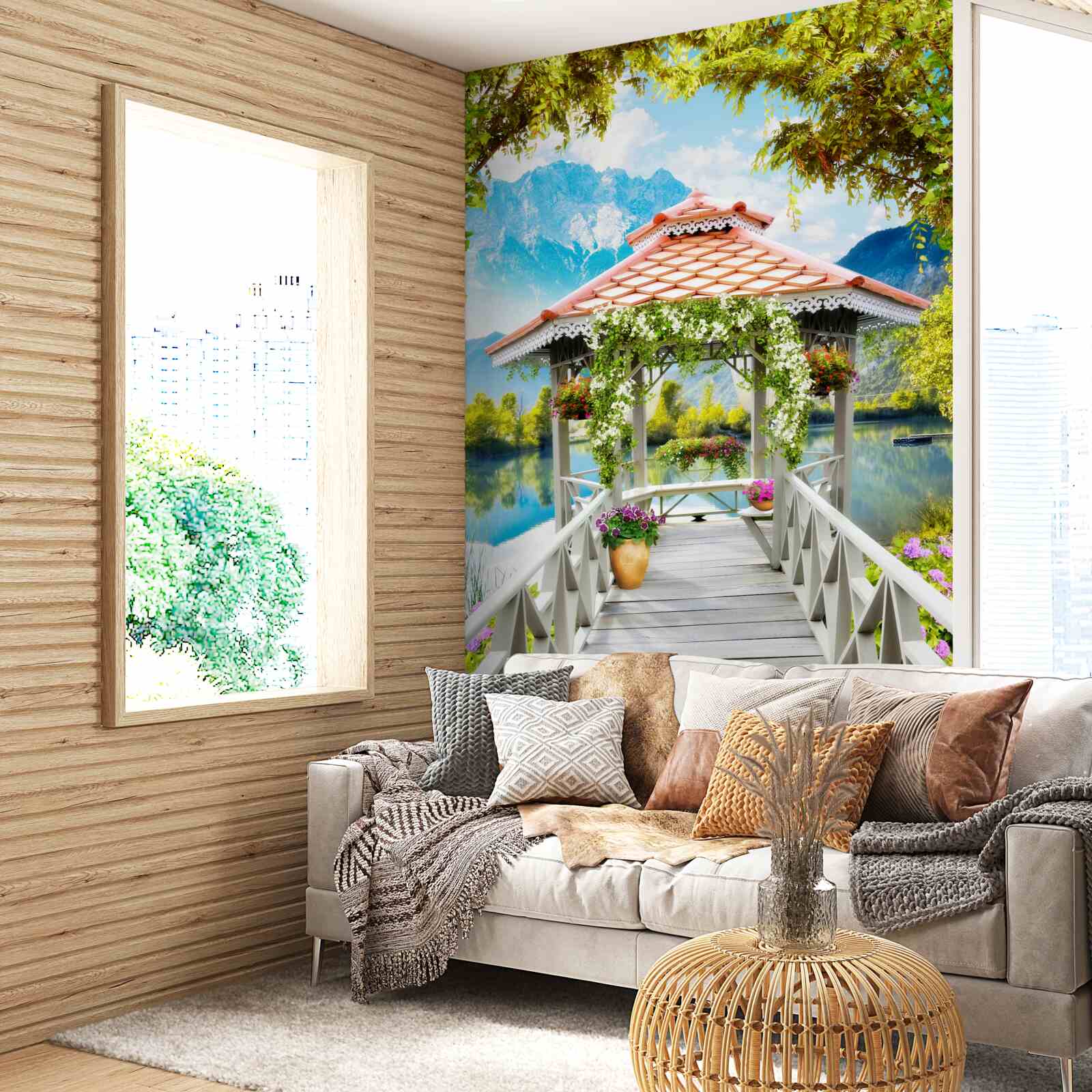 Fotobehang overgang naar het paviljoen