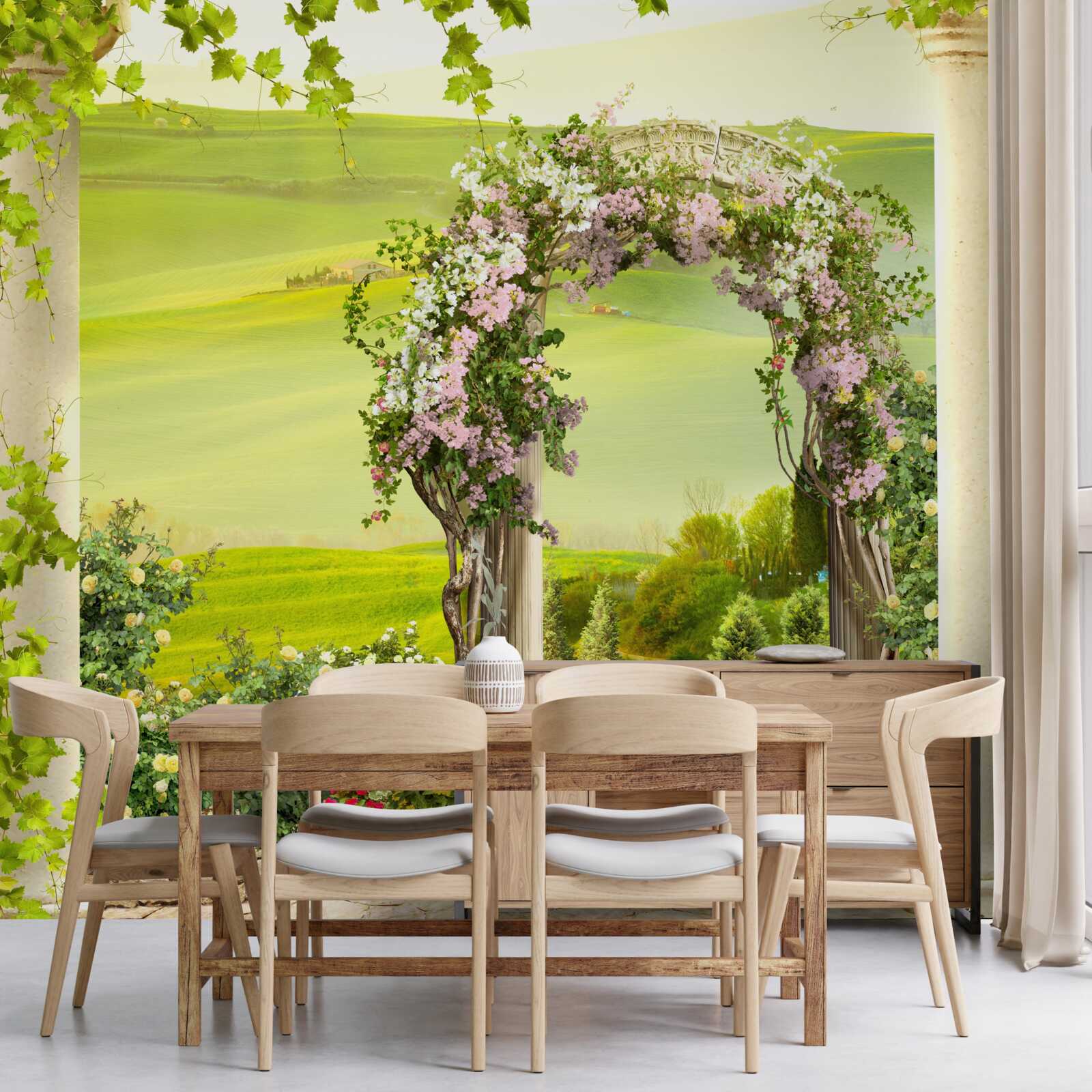 Fotobehang bloeiende tuinen