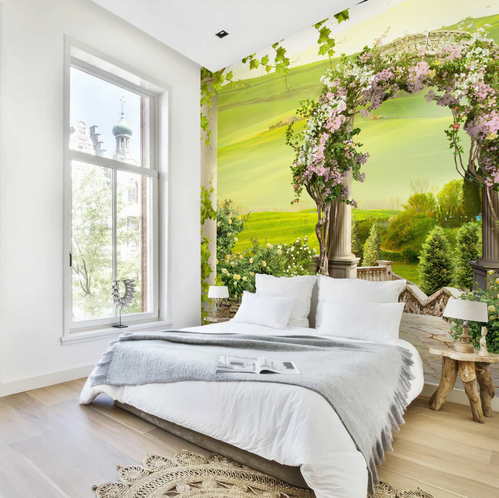 Fotobehang bloeiende tuinen