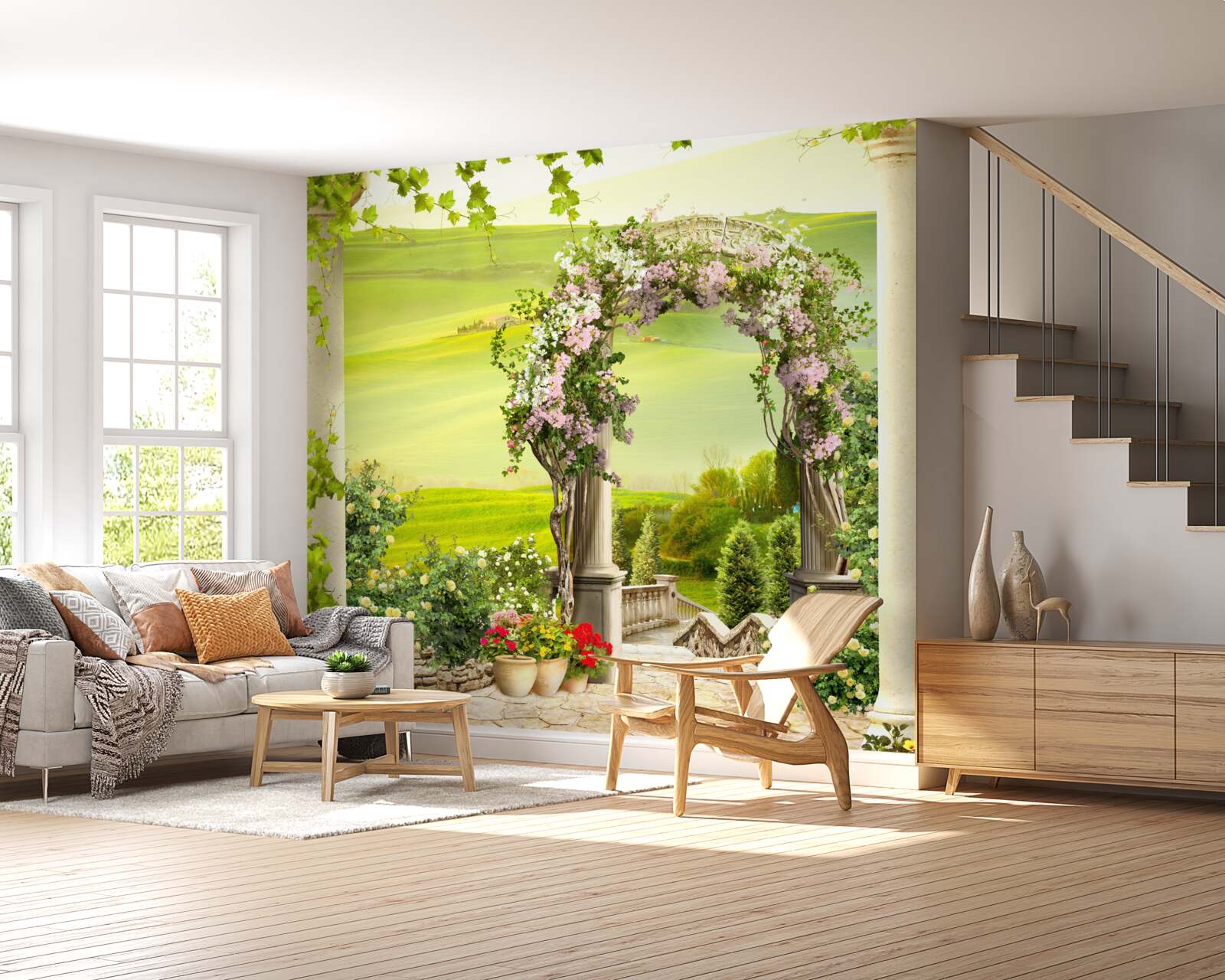 Fotobehang bloeiende tuinen