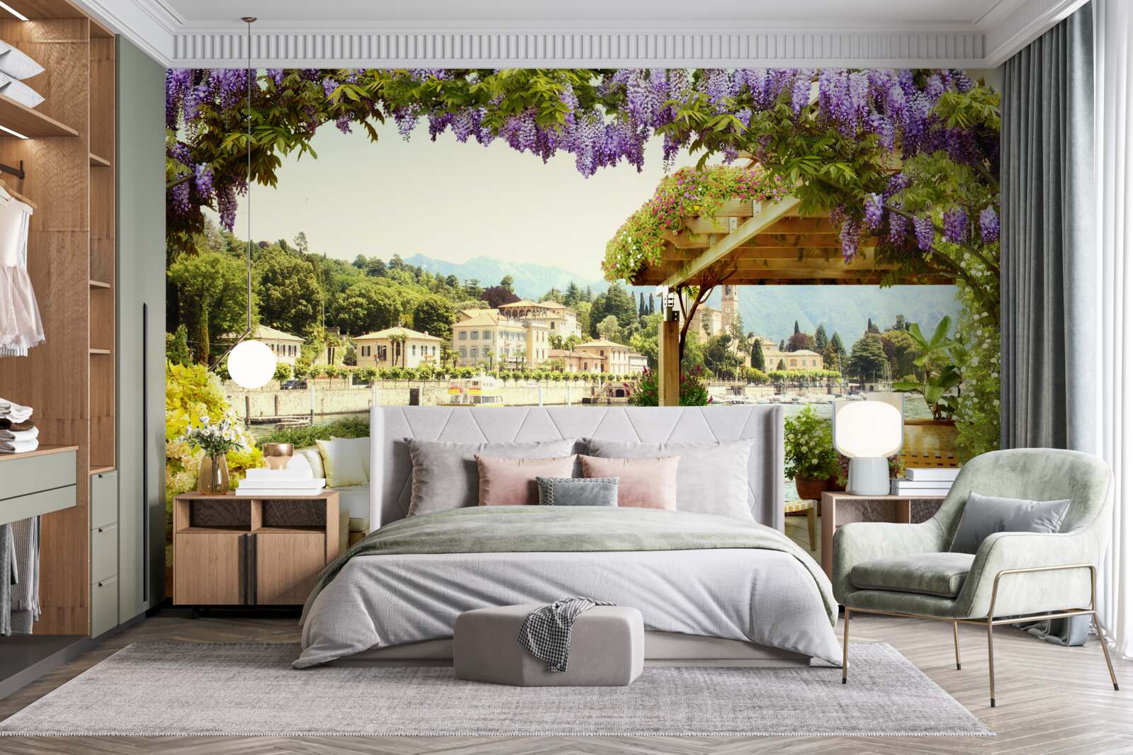 Fotobehang object met een lila dak