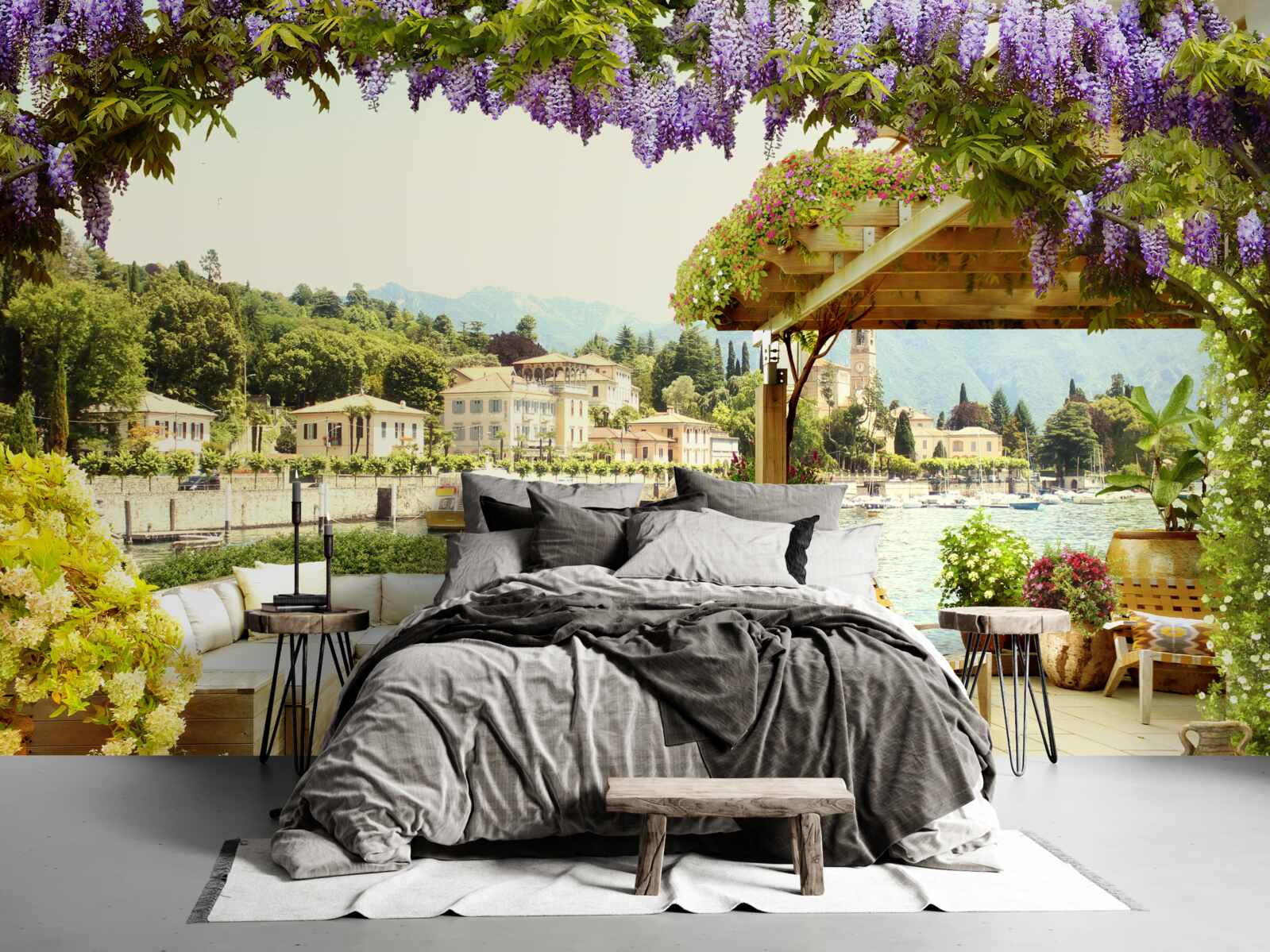 Fotobehang object met een lila dak