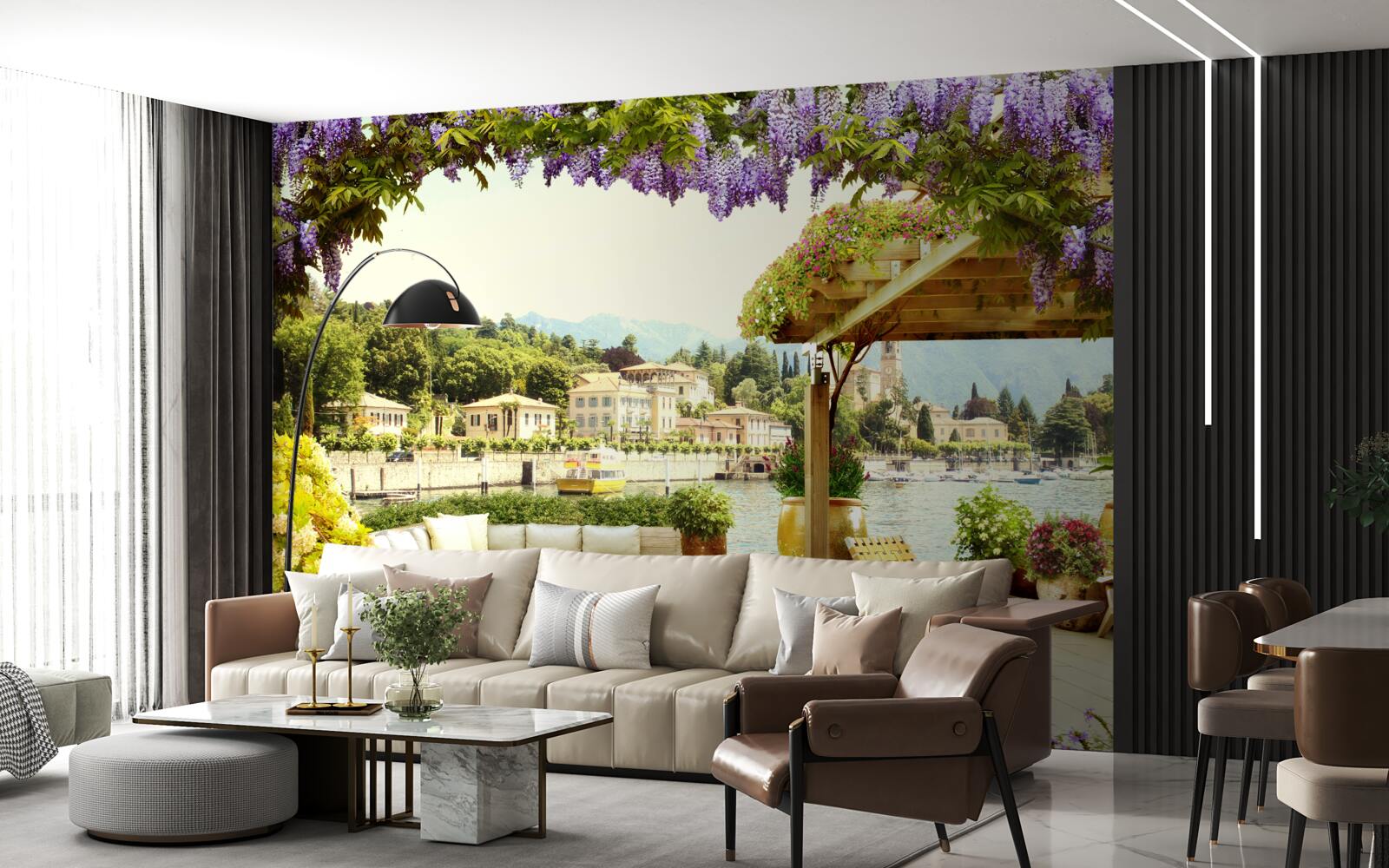 Fotobehang object met een lila dak