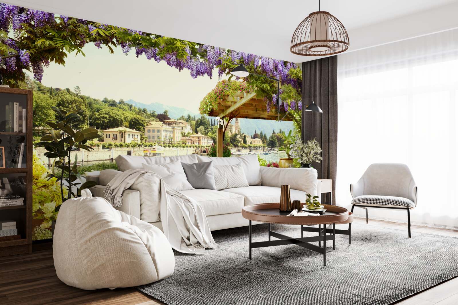 Fotobehang object met een lila dak