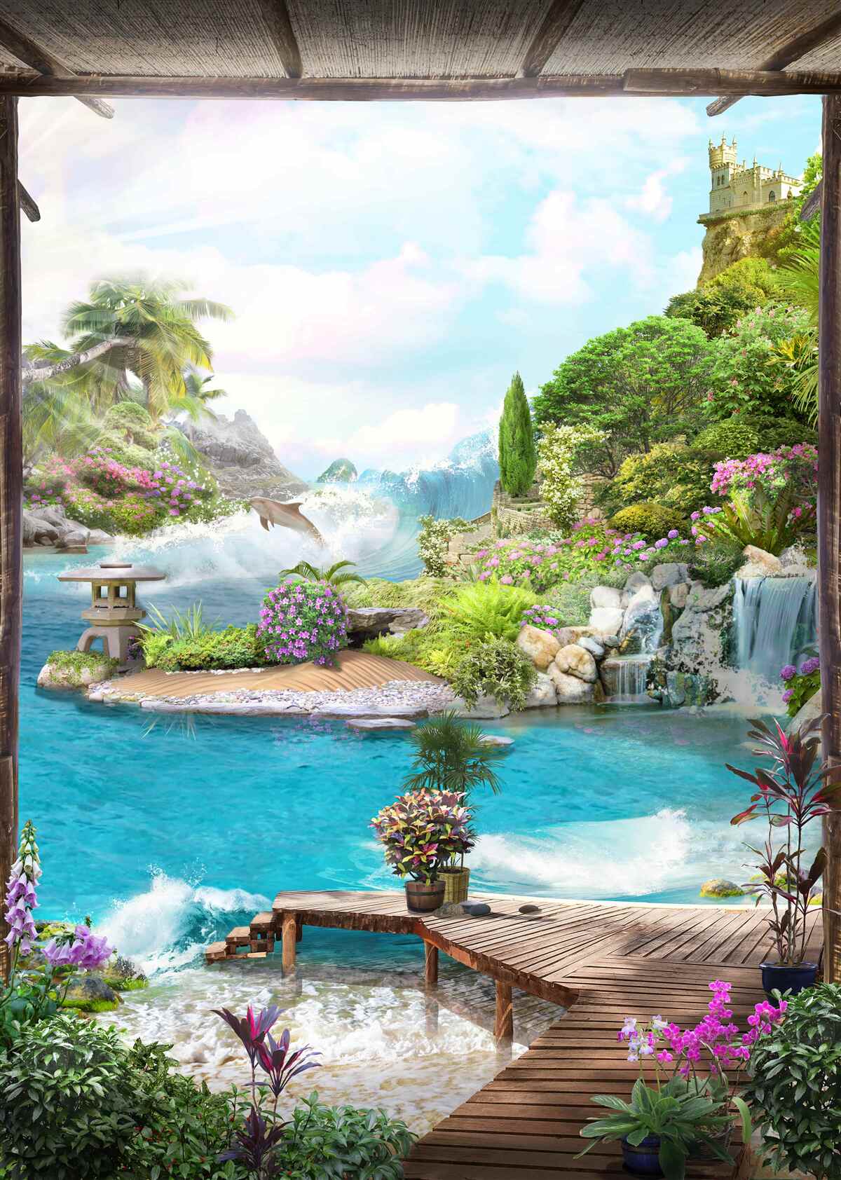 Fotobehang het prachtige landschap van een pittoreske oase